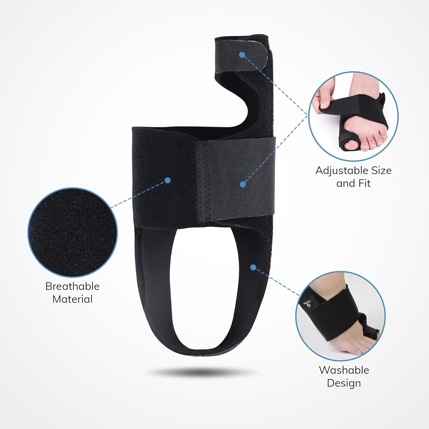 Bunion Corrector (2Pcs) Orthopedic Bunion Splint, Big Toe Separator Pain Relief, Non-Surgical Hallux Valgus Correction, Hammer Toe Straightener, Day Night Support image number 1