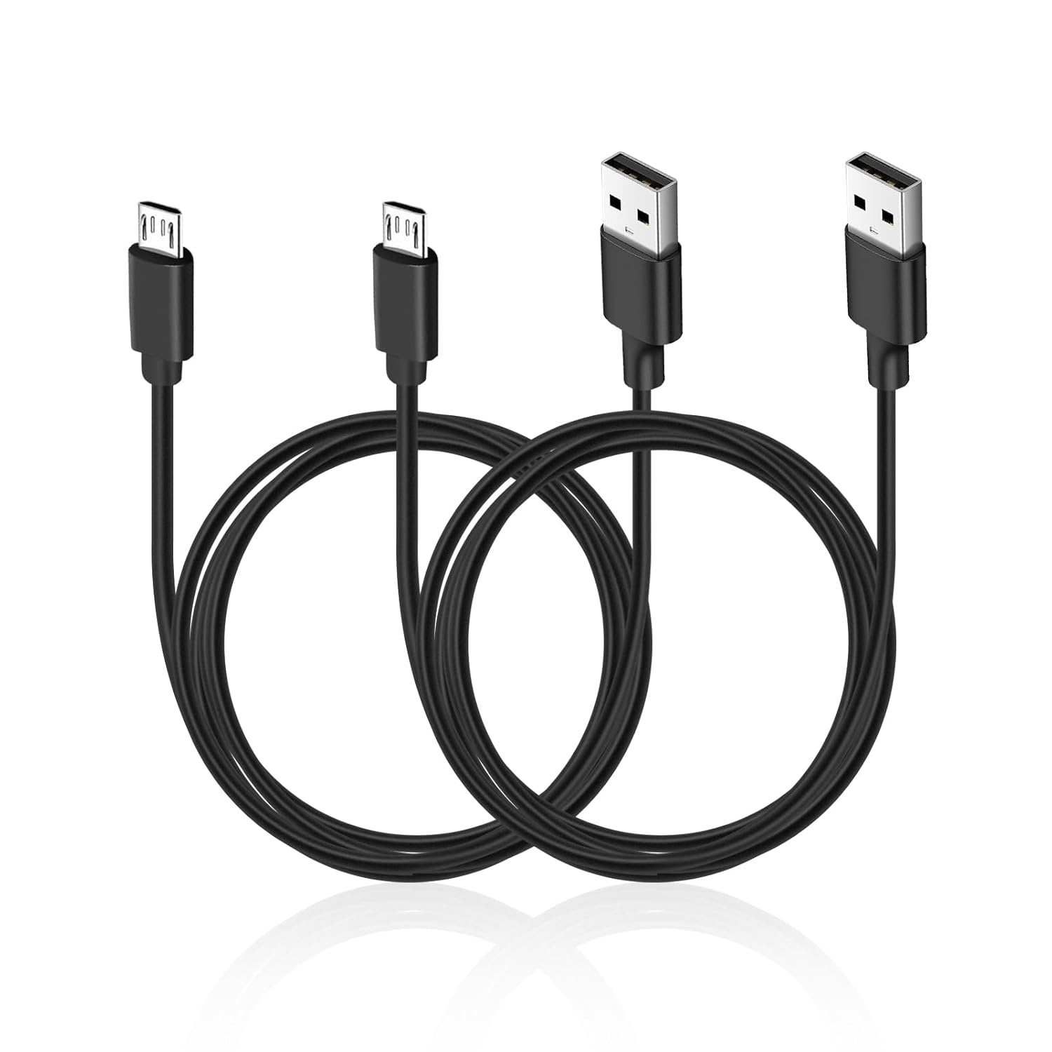 2 Pack PS4 Controller Charging Cable Cord, 1.5 Meter Micro USB Charger Cord for Playstation 4 PS4 Pro/Ps4 Slim Controllers/Ps4 Slim, Xbox One X/S/One Elite/One Controllers image number 1