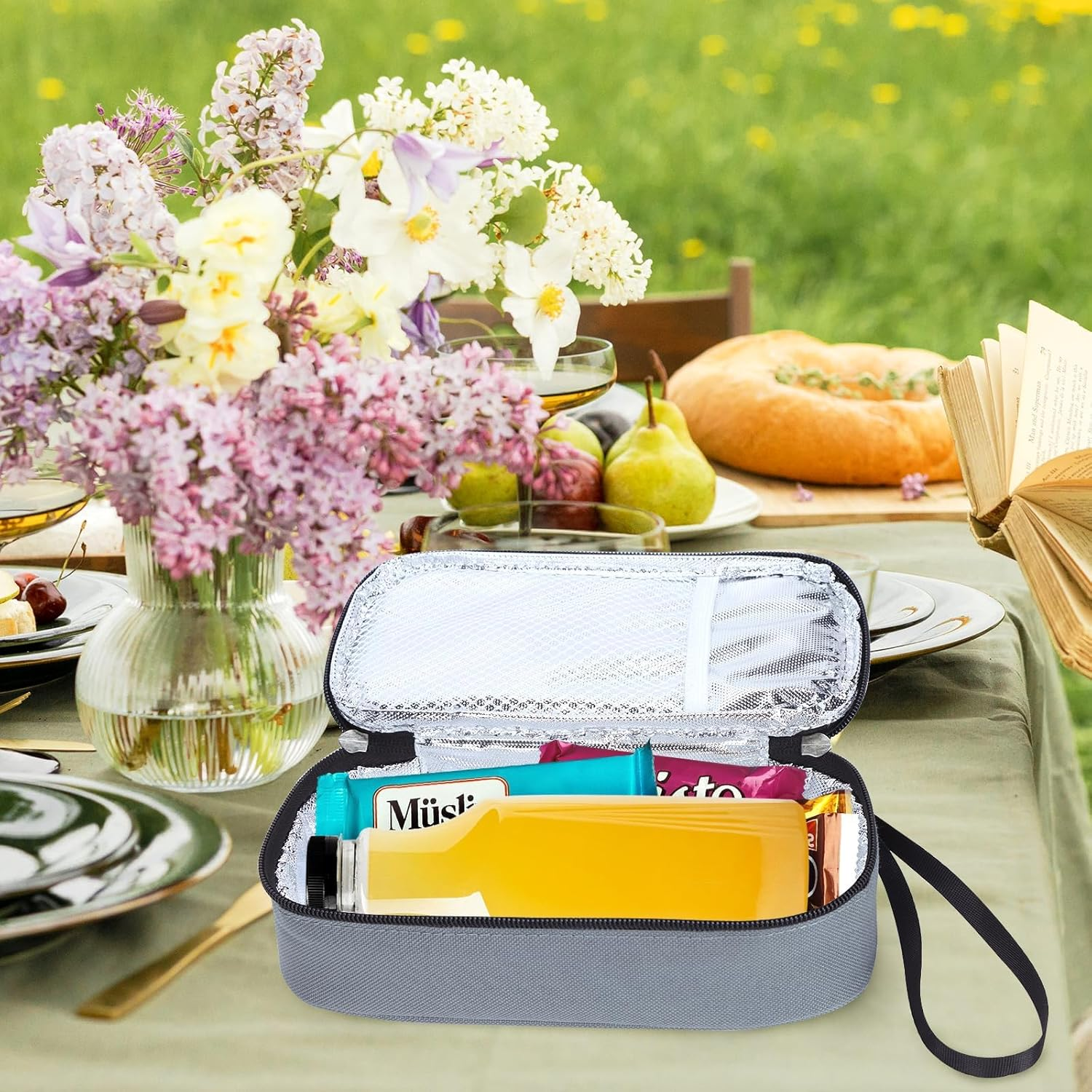 Isusser Breastmilk Cooler Bag with Ice Pack, Portable Insulated Breast Milk Storage Cooler Bag, Small Stylish Breastmilk Storage Bag Cooler with Wrist Strap, Refrigerate 3-5 Bags of Breastmilk image number 3