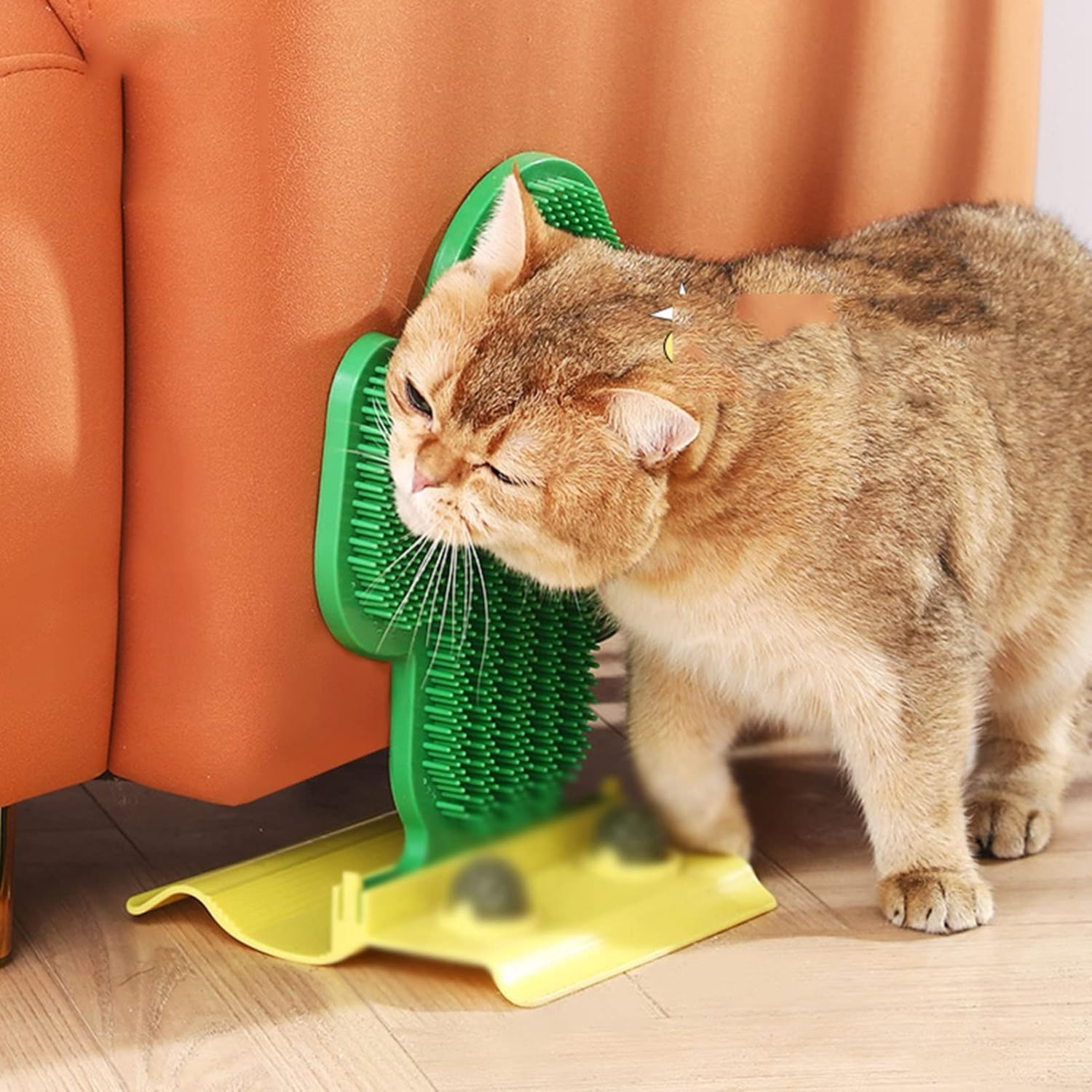 Cat Self Groomer, Cat Toys, Cat Scratcher, Cat Corner Brush, Wall Scratcher Massager for Cat, for Long Short Fur Cats Kitten/372/2034 image number 1