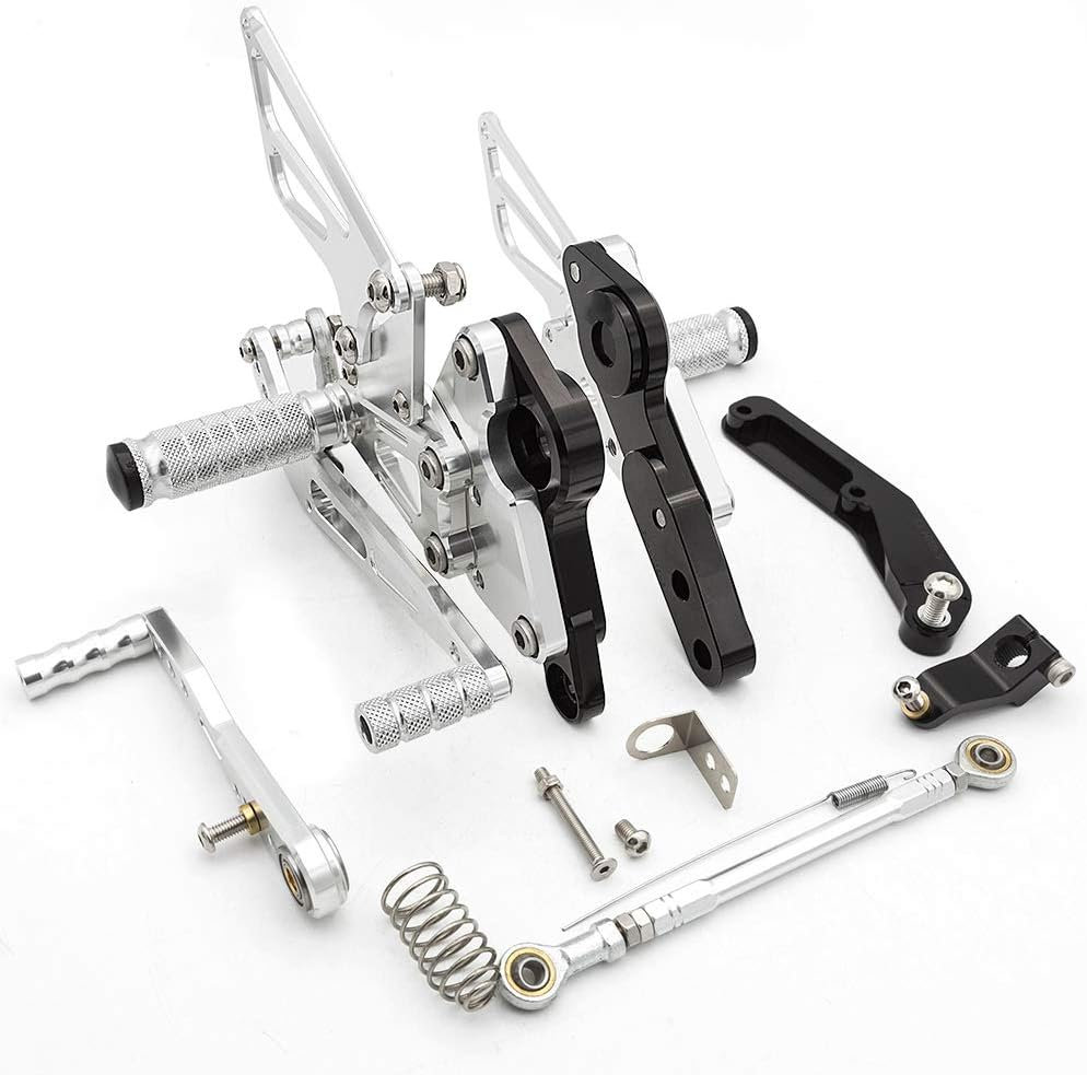 FXCNC CNC Billet Motorcycle Rearset Foot Pegs Rear Set Footrests Fully Adjustable Foot Boards Compatible with FZ-09 MT-09 FZ09 MT09 2013-2019, XSR900 2016-2019 image number 1