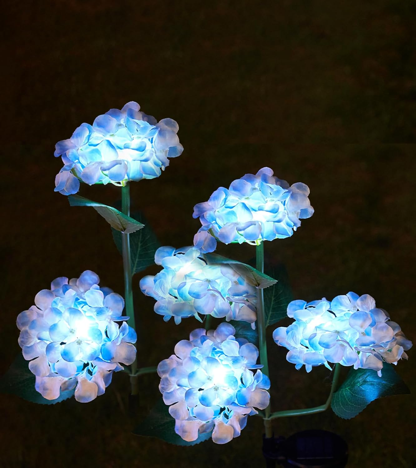 Slotlien Solar Garden Lights, 2 Pack Solar Flower Light, Waterproof Solar Powered Lights, Garden Yard Light Flower, Solar Flower Outdoor for Patio, Yard (Blue)