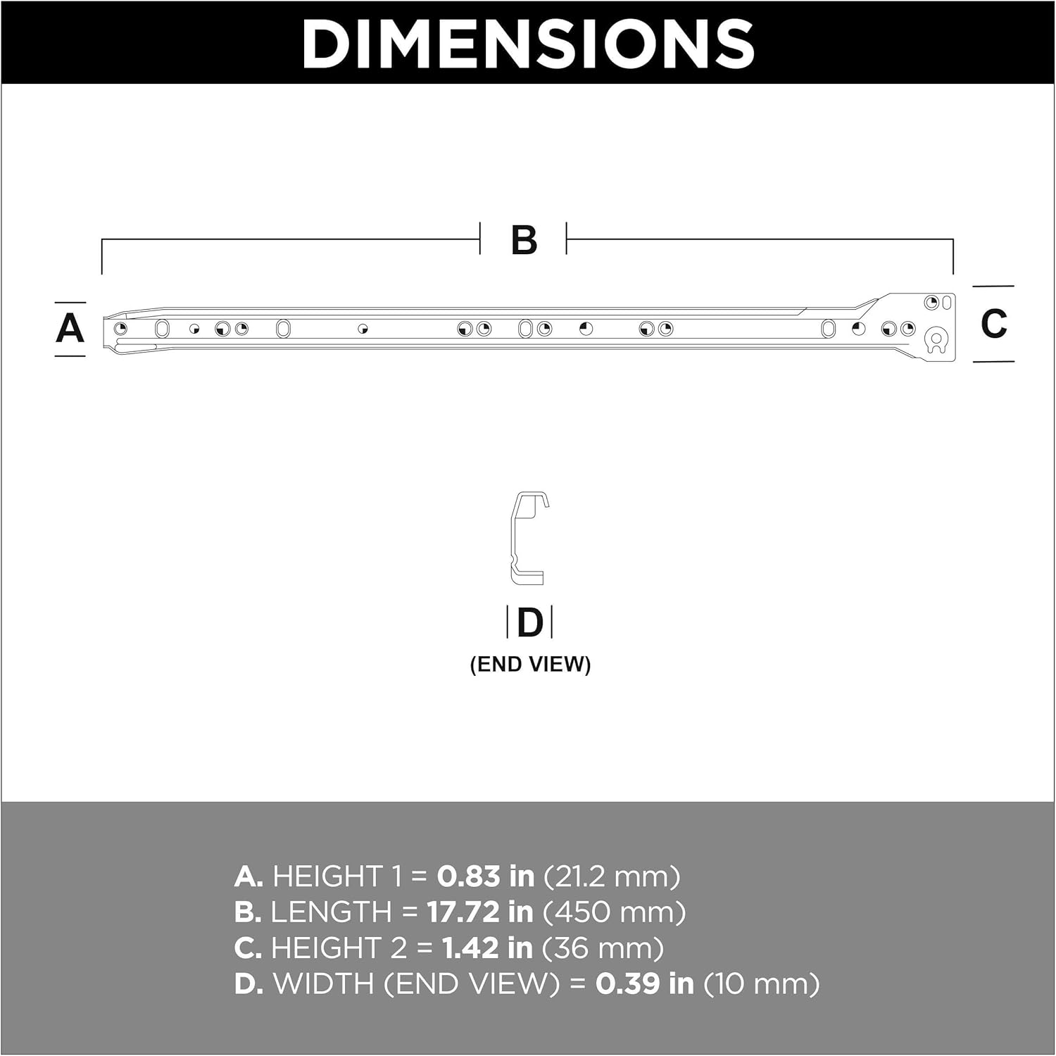Franklin Brass (10-Pack) Self-Closing 18' Drawer Slides Bottom Mount, 5-Pairs (10-Pieces) Cabinet, 50Lb Capacity White Kitchen Hardware D68818K-W-B