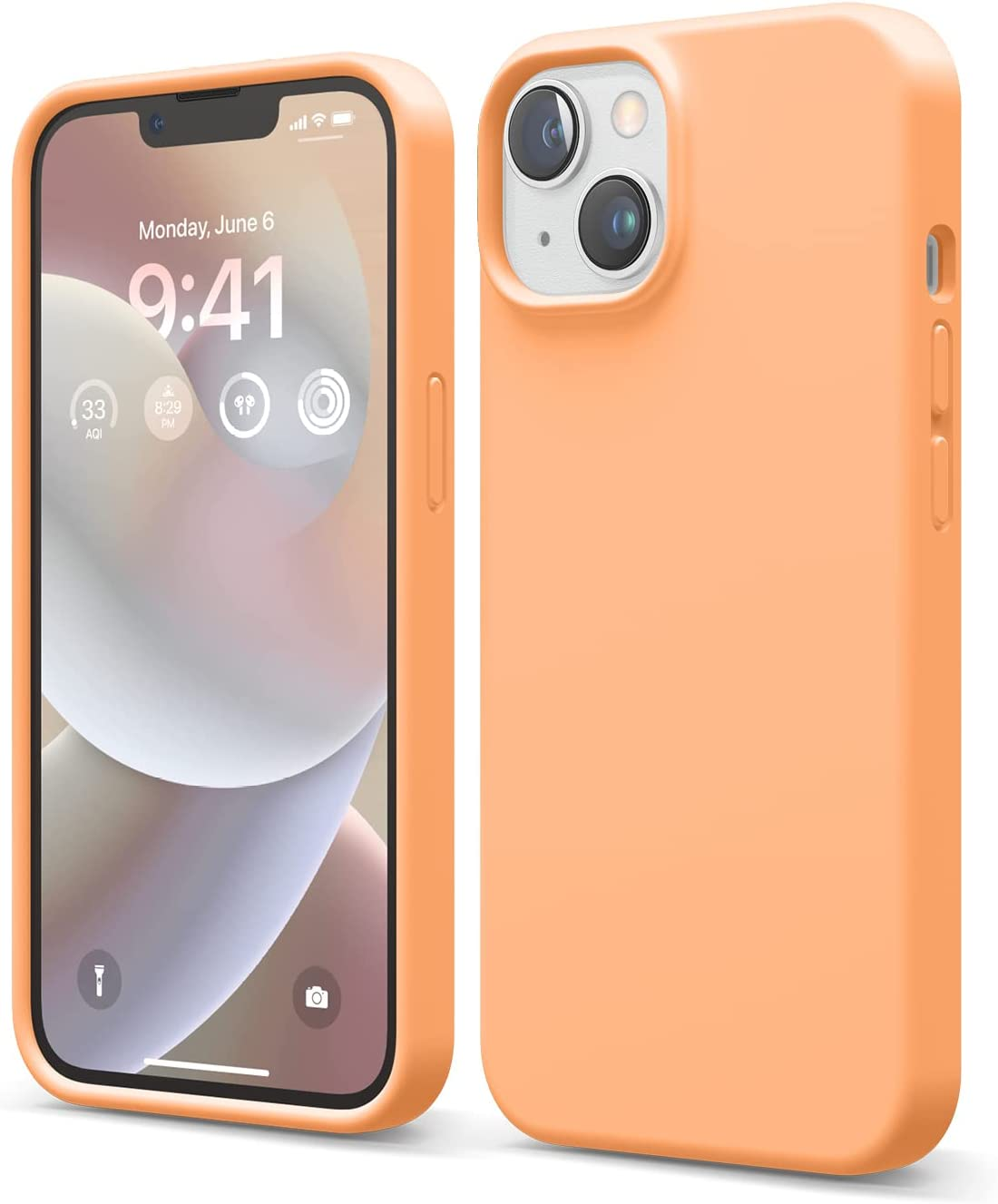 Elago Liquid Silicone Case Compatible with Iphone 14 Case (6.1"), Premium Silicone, Full Body Protection - 4 Layer Shockproof Phone Cover, Anti-Scratch Soft Microfiber Lining (Orange)