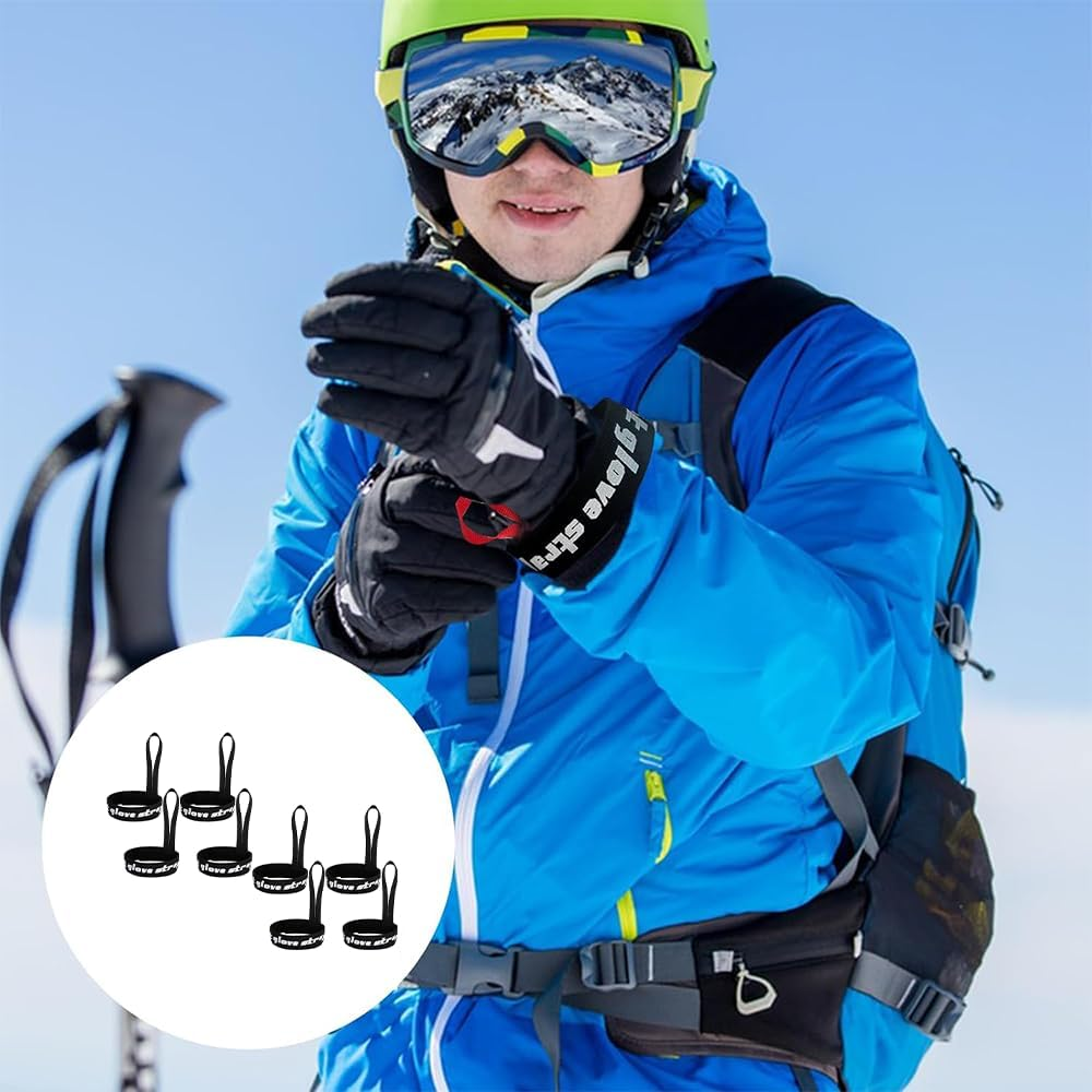 8Pcs Anti-Lost Glove Leashes,Sport Glove Safety Strap,Ski Glove Safety Cord,Ski Gloves Elastic Wrist Leash Handcuffs,Elastic Retainer with Handcuffs for Skiing, Snowboarding & Outdoor Activities