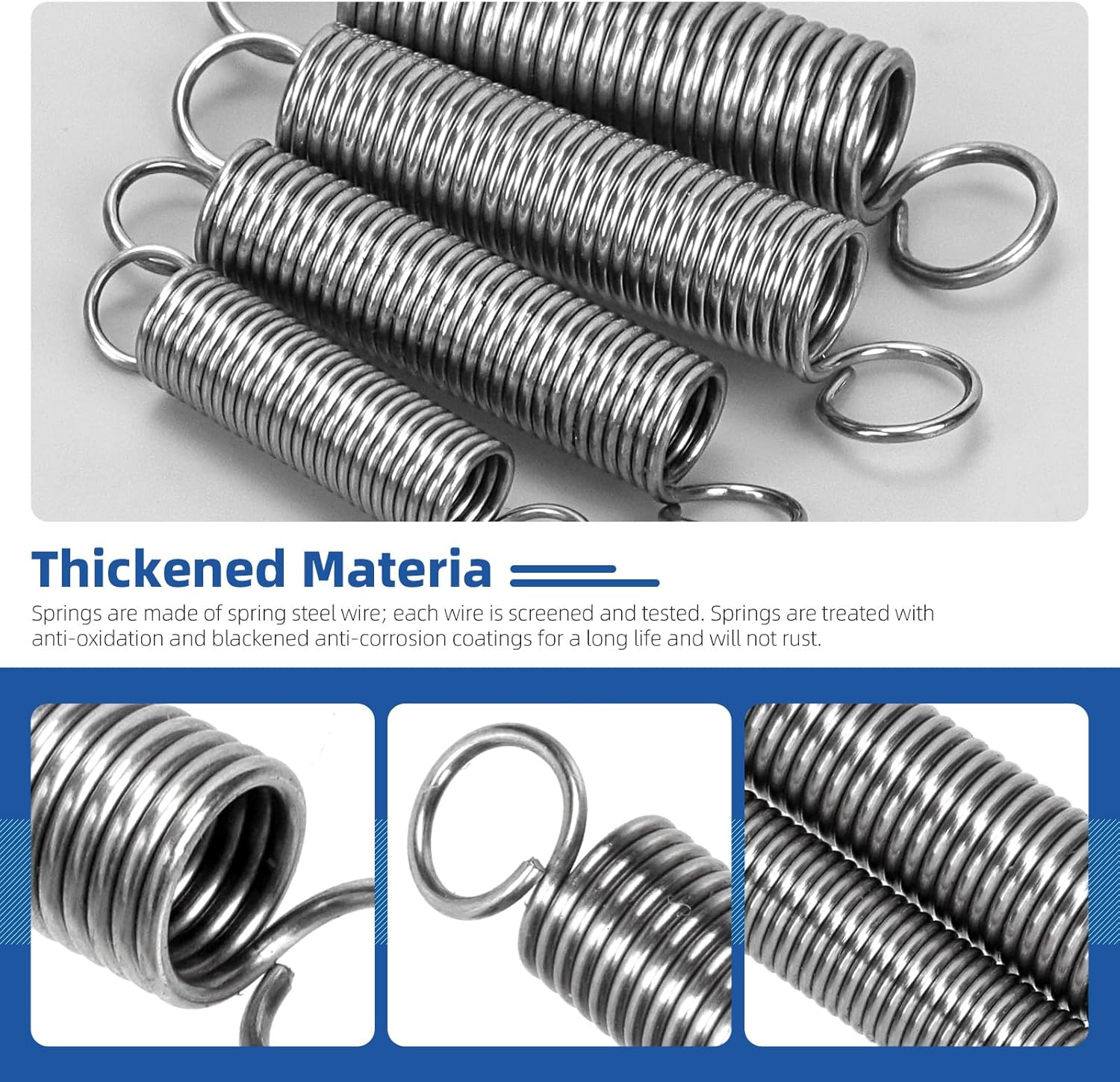 Glarks 60Pcs Stainless Steel Extension Springs with Double Hook Sets 12 Sizes Small Spring Tension Spring Wire Assortment for Machinery Construction Industrial image number 4