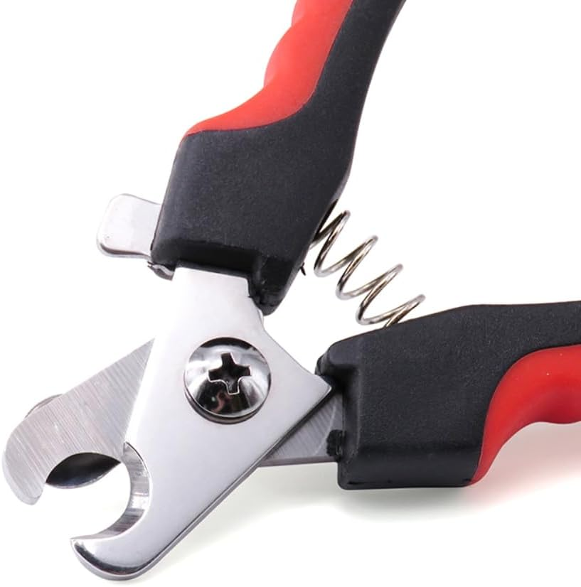 Votoka Nail Clippers for Dogs and Cats, Stainless Steel Nail Clippers with Safety Protection, Red/Black, with Nail File, Claw Care Tool image number 5