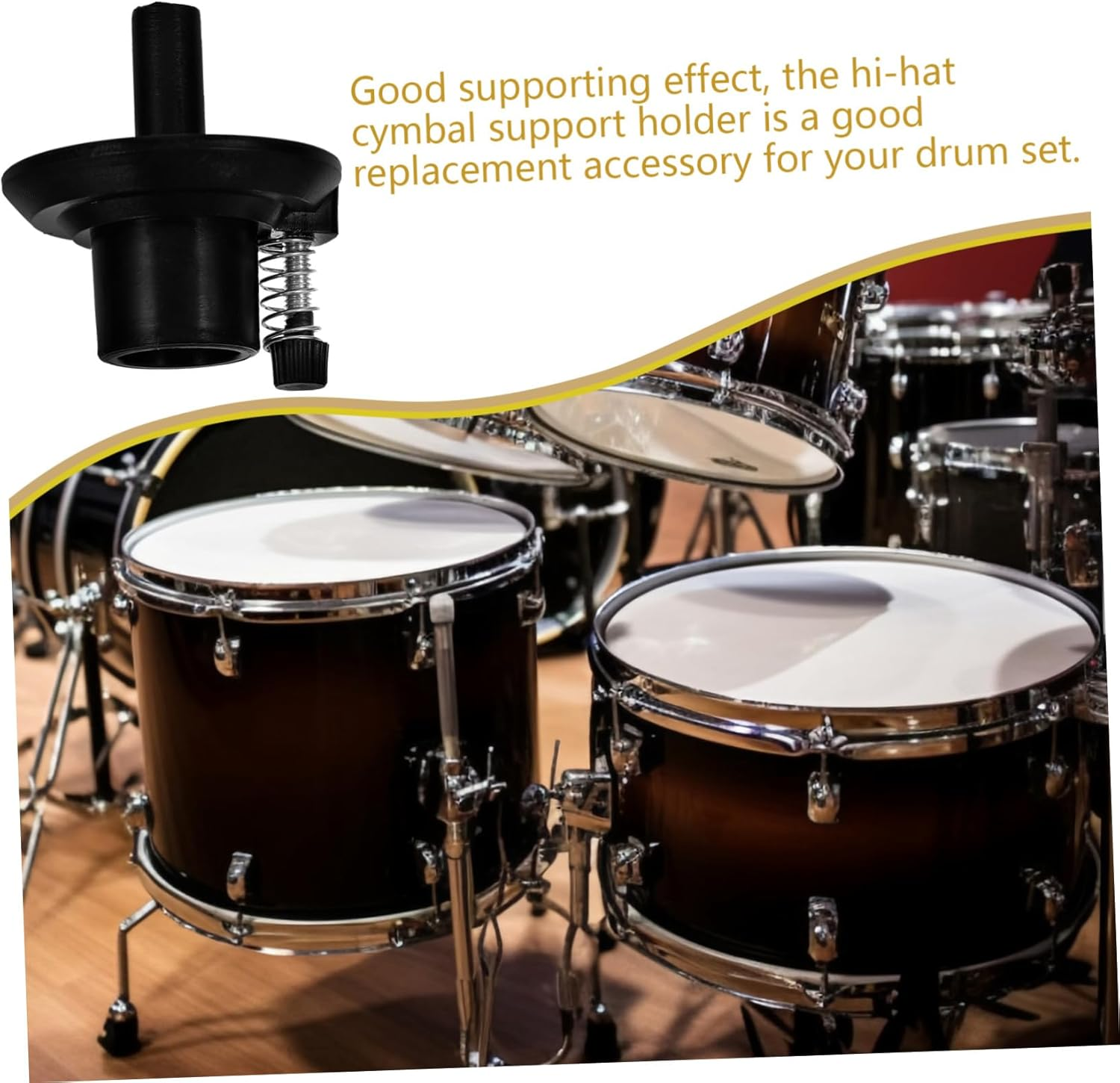 Hi-Hat Cymbal Stand Holder Plastic Base and Felt Pad Drum Set Part Jazz Drum Cymbal Support Accessory for Hi Hat Stand image number 1