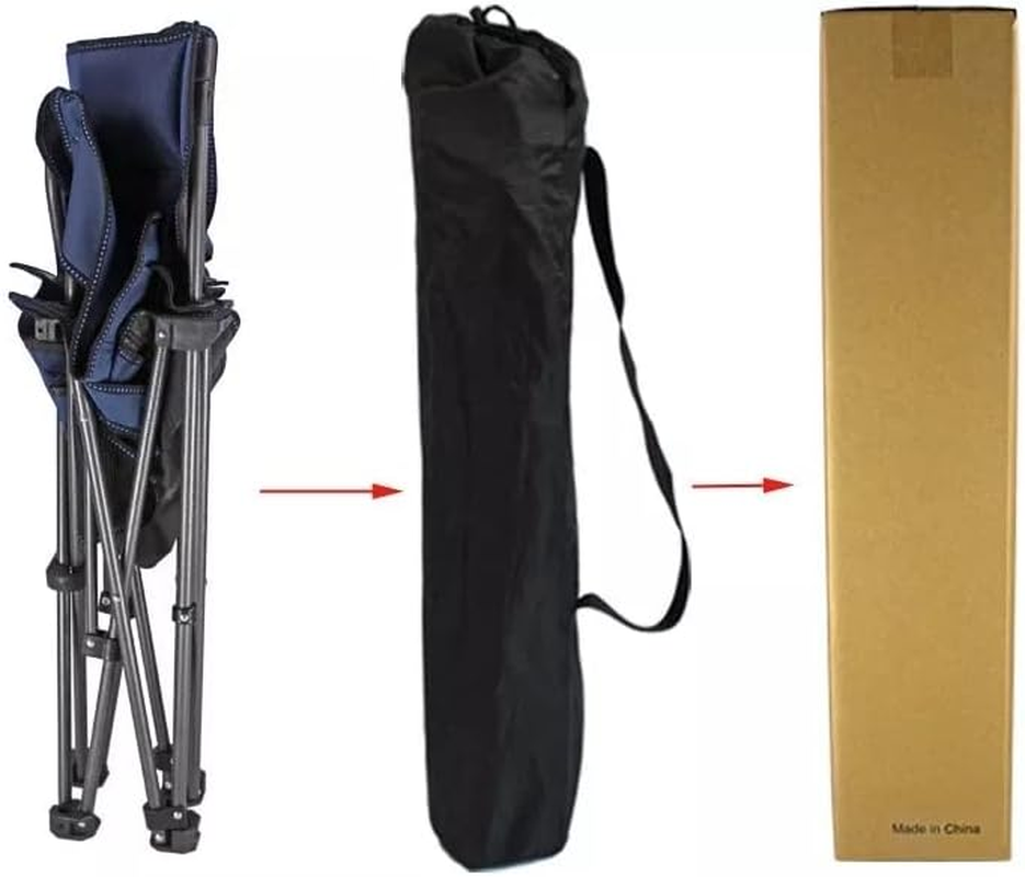 Camping Lounge Chair with Cup Holder Pocket Footrest Picnic Garden Fishing