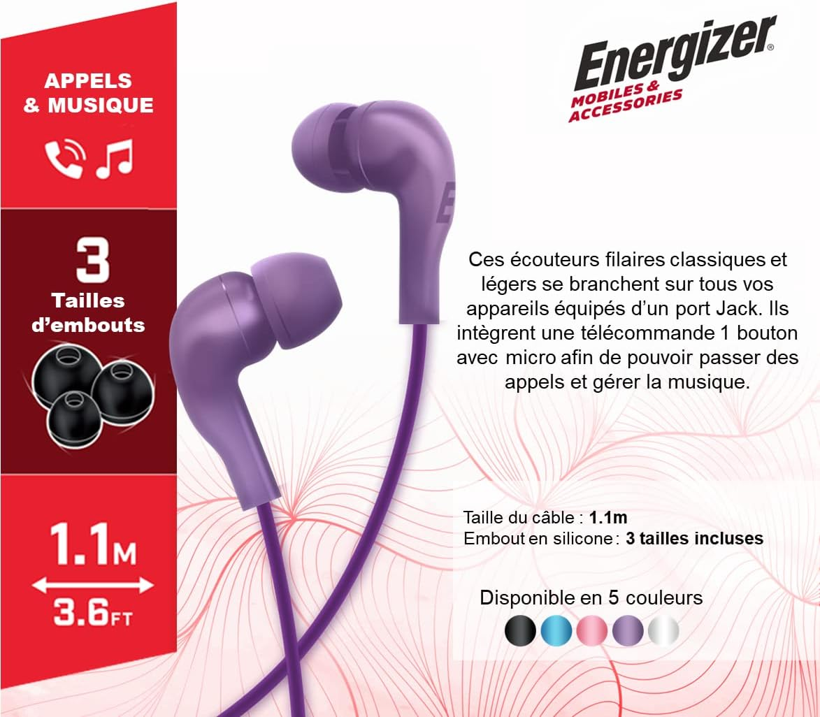 Energizer Wired Headphones 3.5 Mm