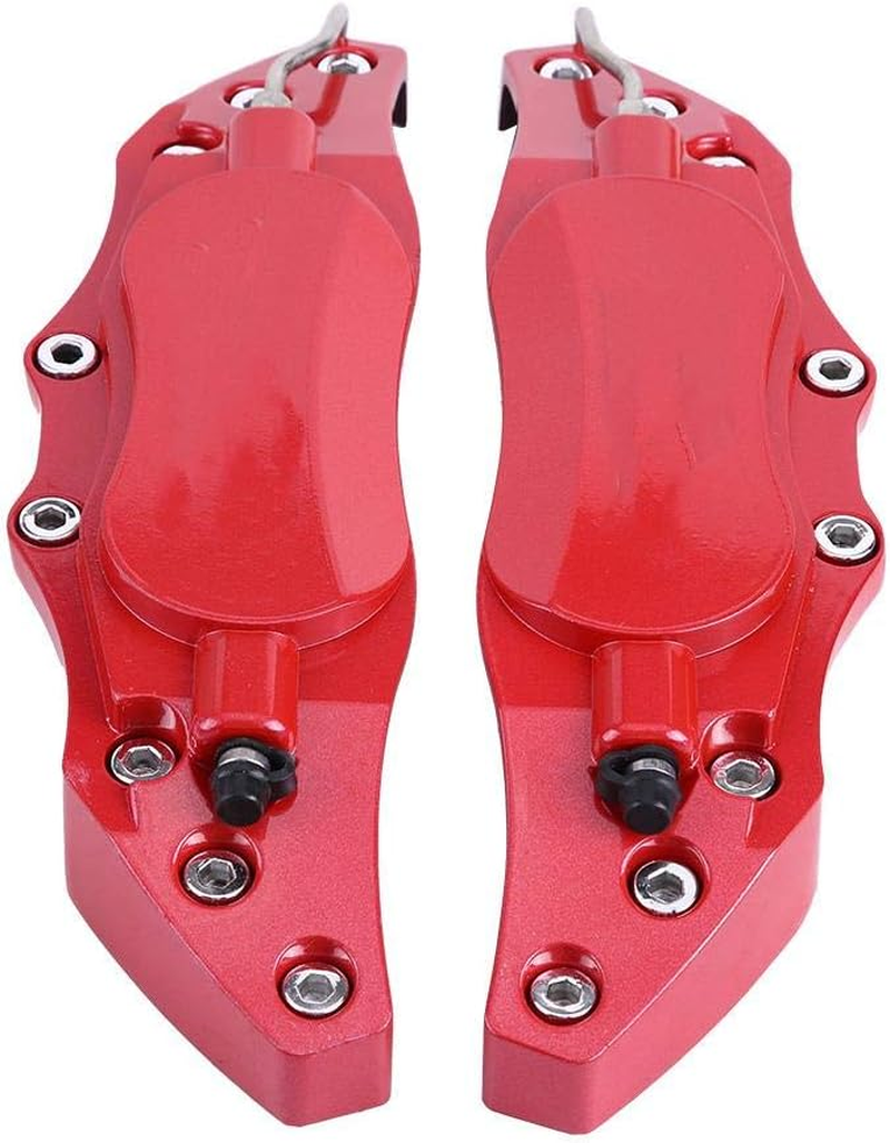 Akozon Brake Caliper Cover, 2Pcs Aluminum Alloy Brake Caliper Guard High Precision Car Brake Caliper Protector for Wheel Hub 16In-17In Medium (Red) image number 4