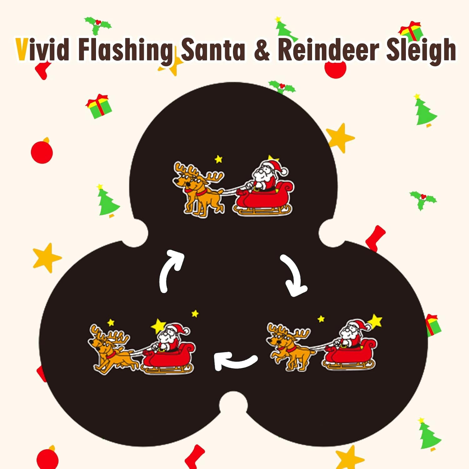 Costway Christmas Projector Light with Vivid Flashing Xmas Iconw, 3 LED Projection Lamp and Lawn Stake, 65&deg; Adjustable Angle, Indoor Outdoor Christmas Decorations image number 2