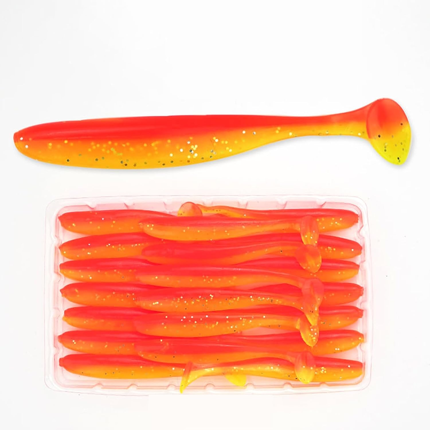 Soft Plastic Lures Bait Great for Sinker Hook Saltwater Fishing Freshwater Reef Paddle Tail Swimbait Fishing