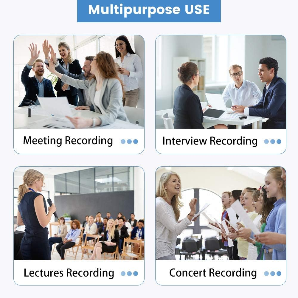 16GB Voice Recorder, HD Digital Voice Activated Recorder Magnetic Recorder Device, 19 Days Long Battery Life, Suitable for Meetings Interviews Classes Lectures image number 1