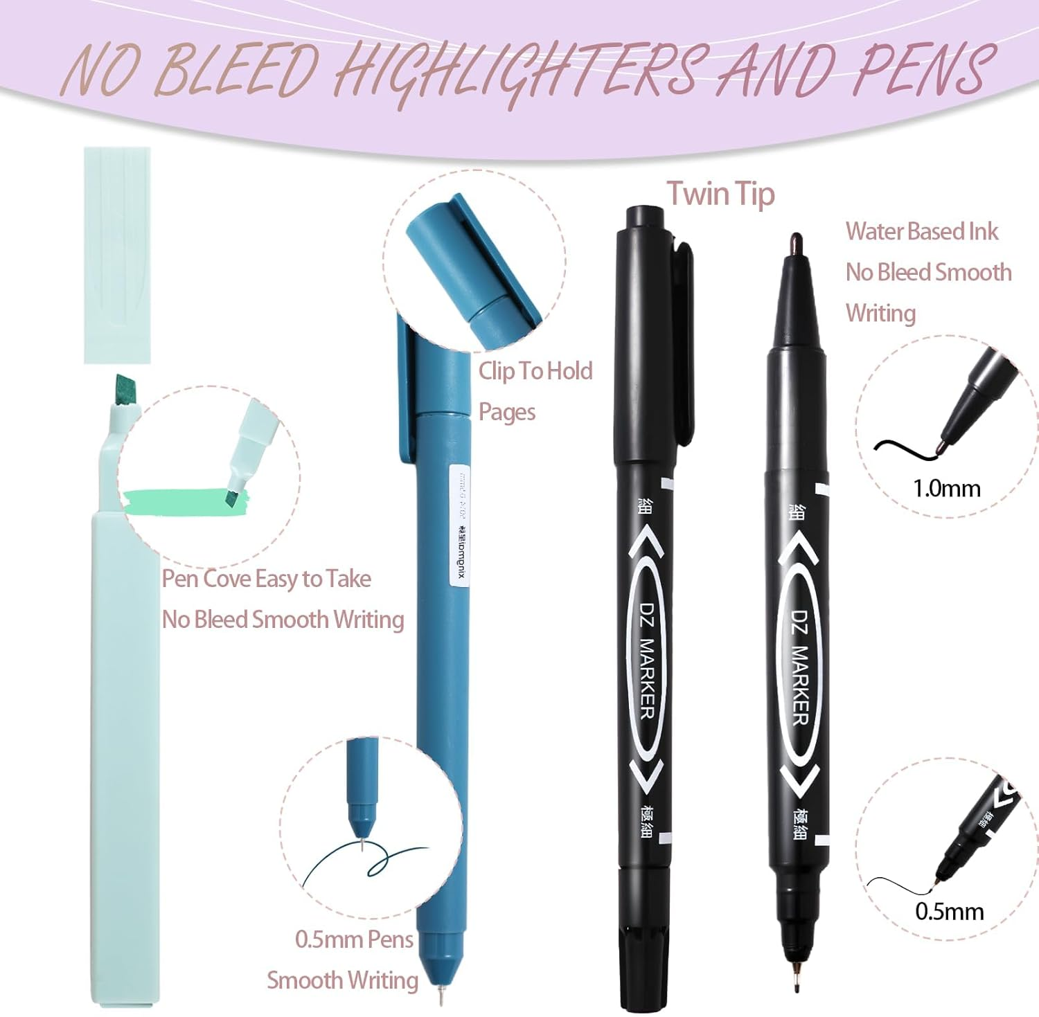 28 Pcs Bible Journaling Kit, Bible Study Supplies, Colored Bible Study Kit, 12 Pastel Bible Highlighters and 90 Bible Tabs Set, 5 Smooth Bible Pens and More image number 5