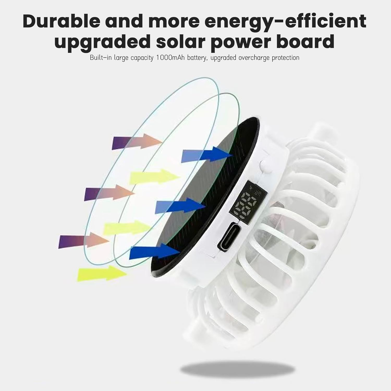 Emesak Baseball Cap with Solar Powered Fan, Adjustable Cooling Sun Hat - Peaked Caps with Mesh Breathable, Golf Gardening Sports Travel Beach Hiking Outdoor Activities Black image number 4