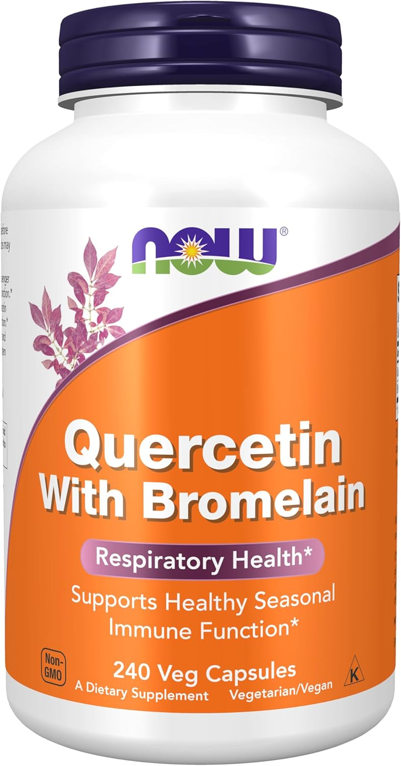 NOW Quercetin with Bromelain,240 Veg Capsules image number 5
