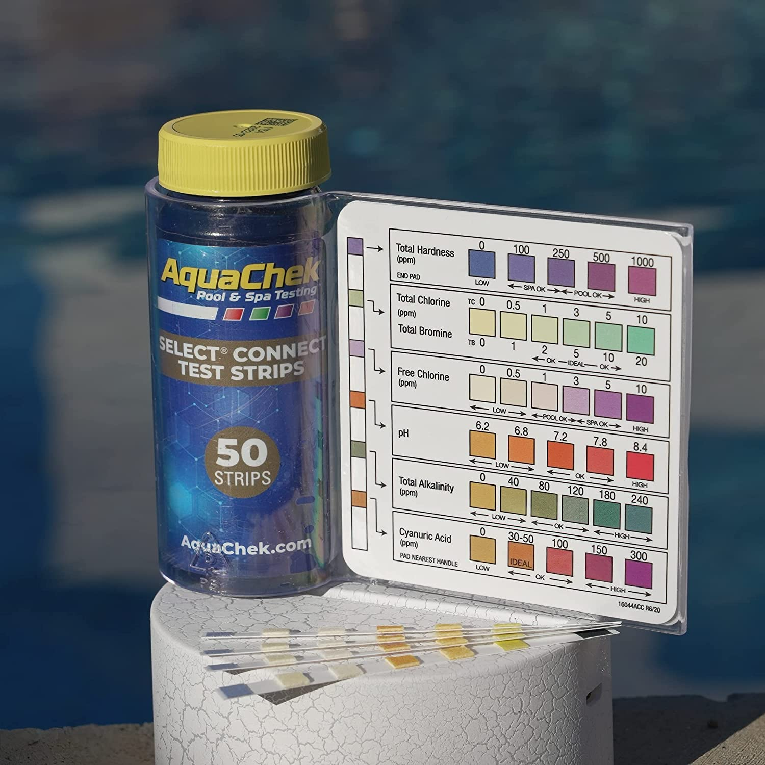 Aquachek Select Connect 7-Way Pool and Spa Test Strips Complete Kit - Pool Test Strips for Ph, Total Chlorine, Free Chlorine, Bromine, Alkalinity, Total Hardness, and Cyanuric Acid - (50 Strips) image number 3