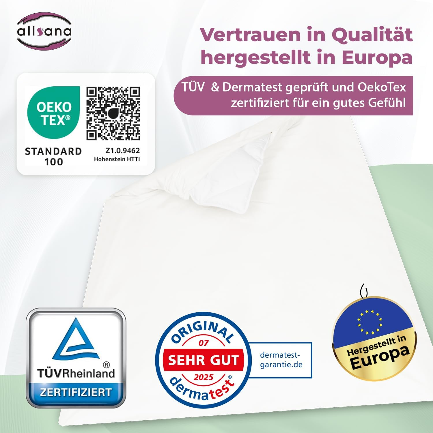 Allsana Sensitive Care Duvet Cover 140 X 200 Cm Allergy Bed Linen anti Dust Mite Cover for Sheets Blanket Size Austria image number 5