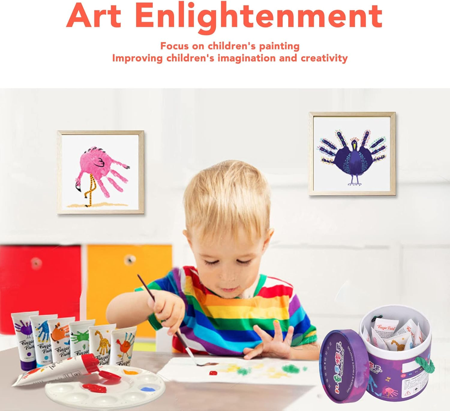 Finger Paint, Finger Paint for Kids Washable Odorless Safe Portable image number 1