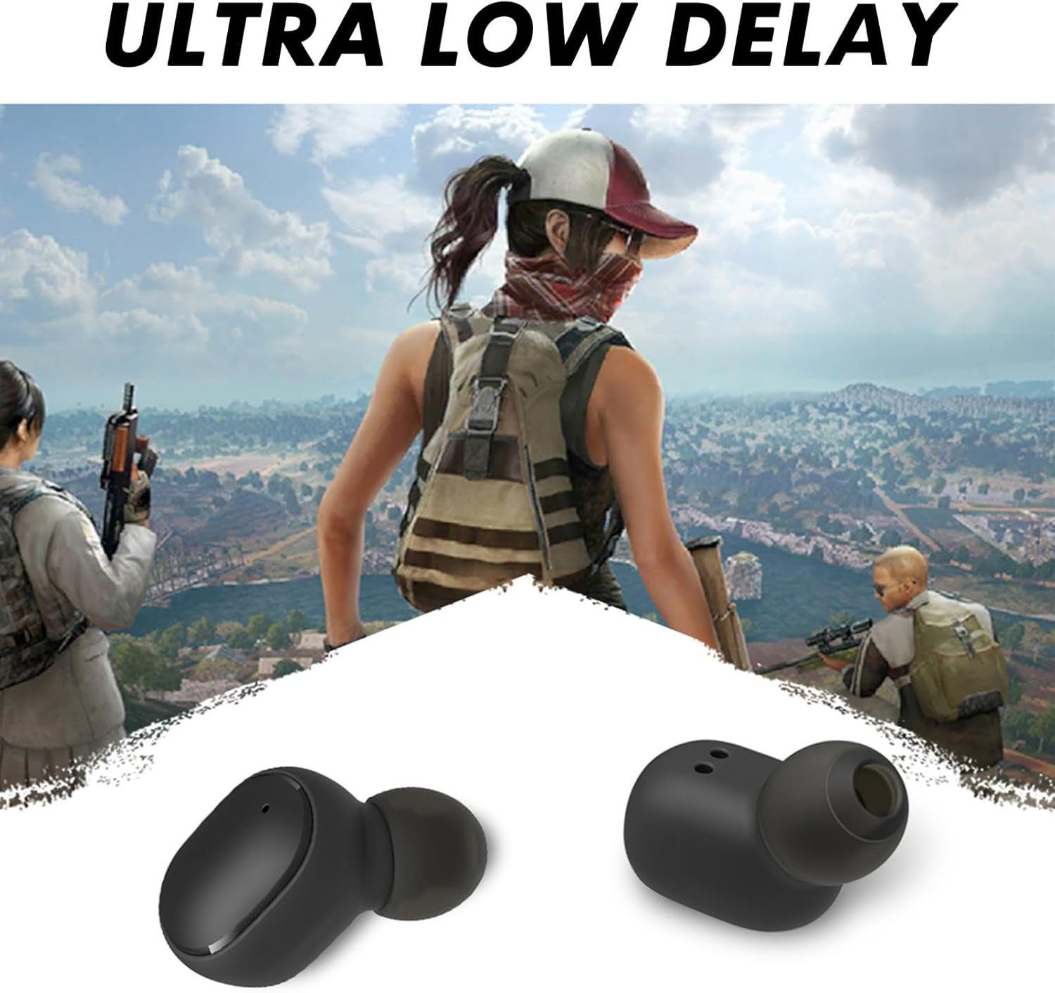 In-Ear Headphones Wireless Bluetooth Noise Cancelling Earphones Small Tiny Invisible Earphones Wireless Headphones with Microphone LED Digital Display Wireless Earbuds Headphones for Work Sports - Pink image number 6