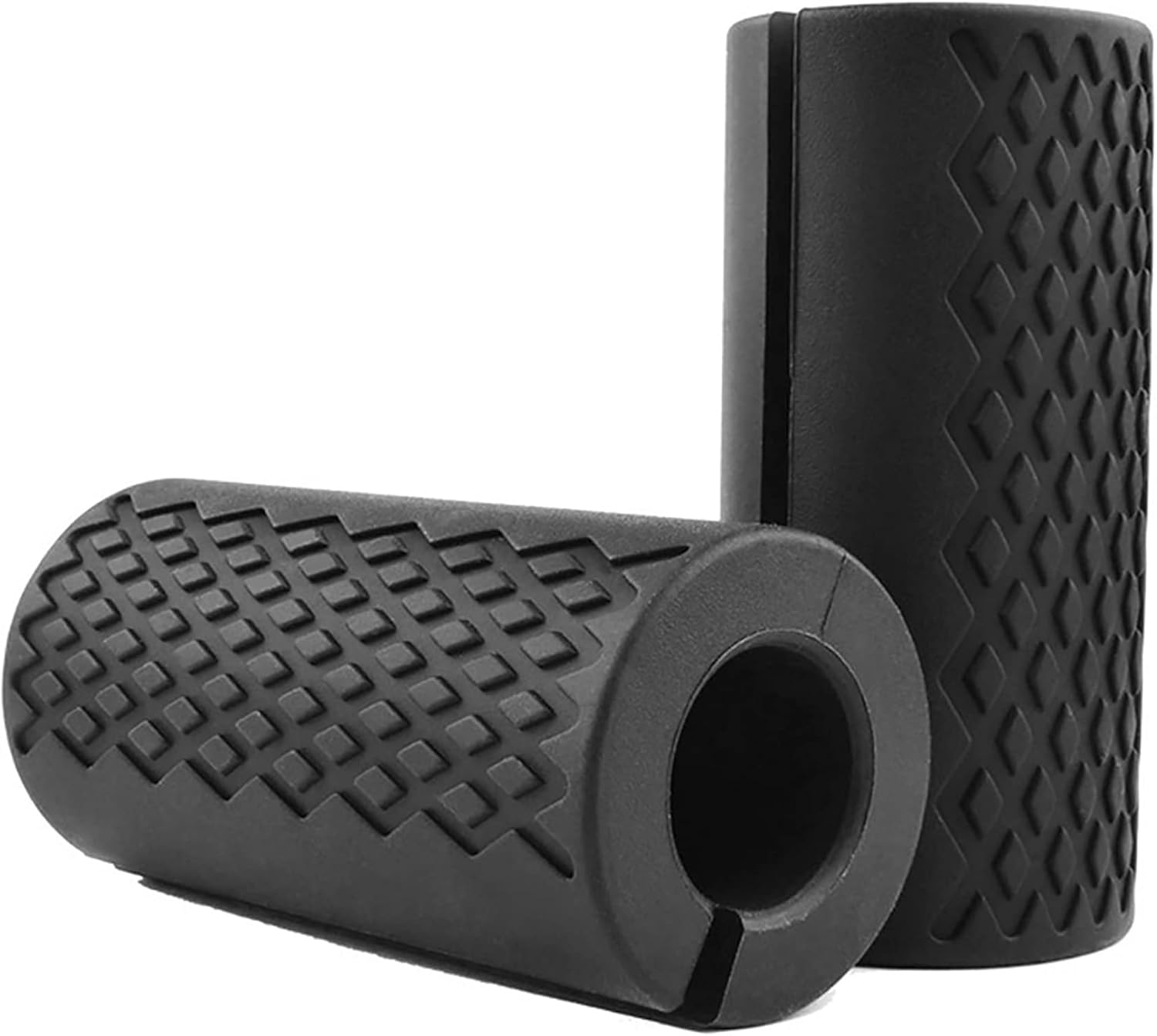 Barbell Grips Weight Lifting Dumbbell Grips Pads - Small Size Thick Dumbbell Grips Increase Grip Strength Non-Slip for Bodybuilding, Fitness, Grip Strength Training, Pack of 2 Silicone Grips, Black image number 4