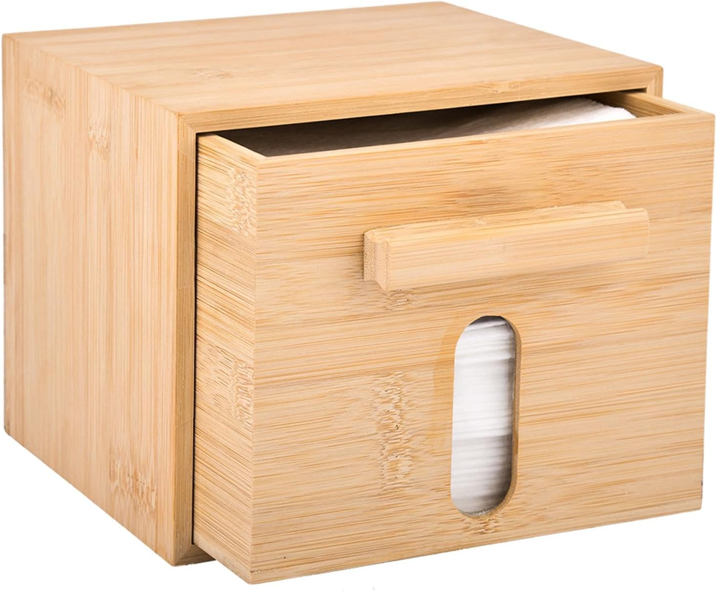 Face Towel Box, Dry Wipes Holder with Drawer, 7.48X6.3X6.1 Inches Convenient Multipurpose Compact Dustproof, Clean Face Towel Dispenser for Bathroom, Vanity, and Living Room image number 3