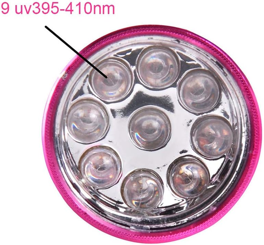 Pedkit Mini Flash Light for LED UV Gel Curing Lamp Light Handheld Nail Dryer Nail Flashlight 9 Leds 395Nm UV Flashlights Detector for Facial image number 4