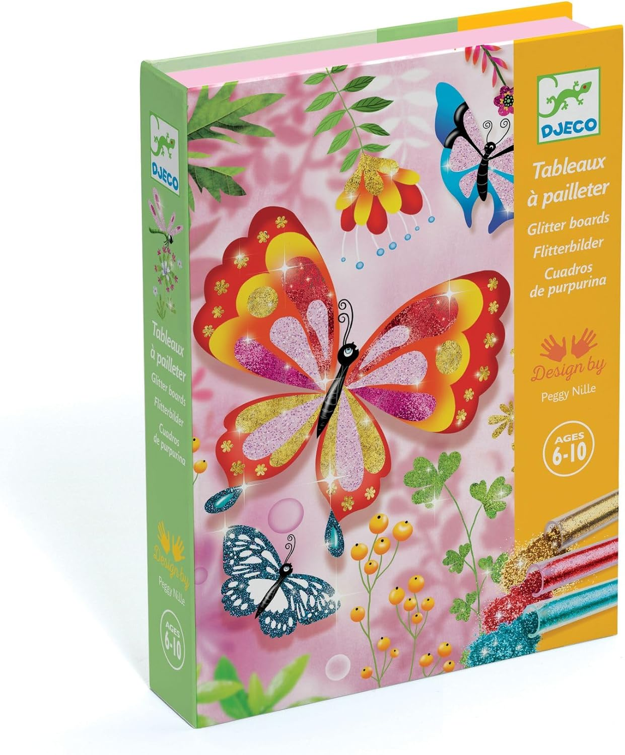 Djeco DJ09503 Butterflies Glitter Boards Craft Kit image number 6