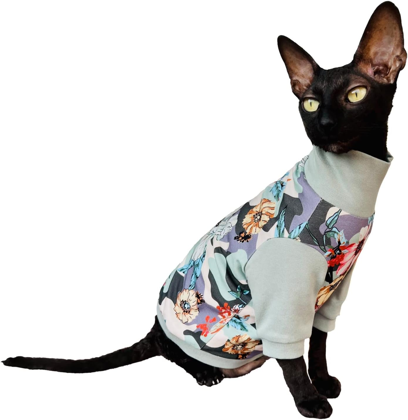 Kotomoda Hairless Cat'S Turtleneck Spring Camouflagefor Sphynx Cat (Small) image number 6