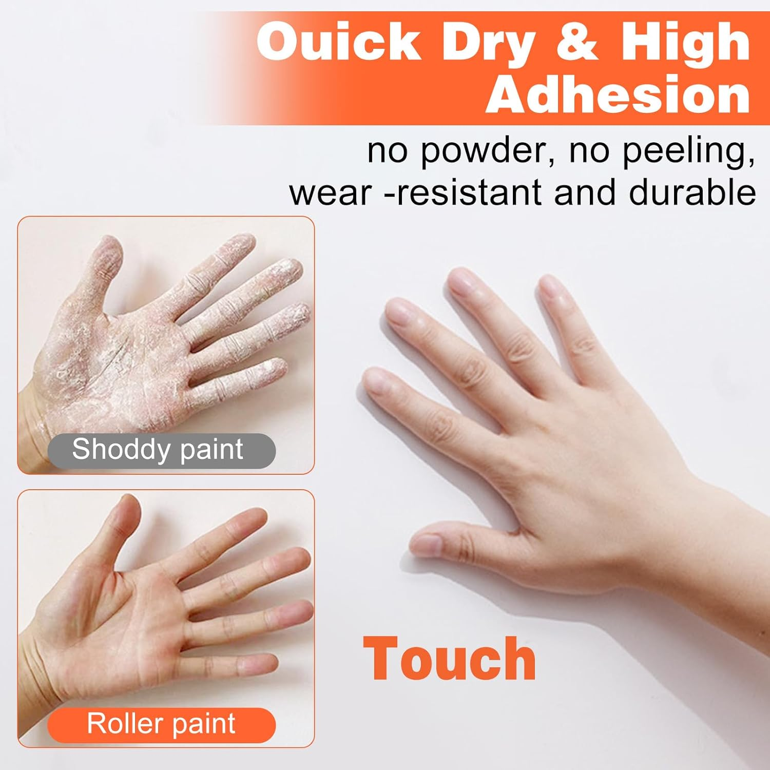 Wall Paint Touch up White, 500 G Touch up Paint White Roller, 2 in 1 Wall Repair Roller Brush, Wall Paint White Roller with Wall Repair Paste, Wall Repair Roller for Wall Scratches, Graffiti Stains image number 1