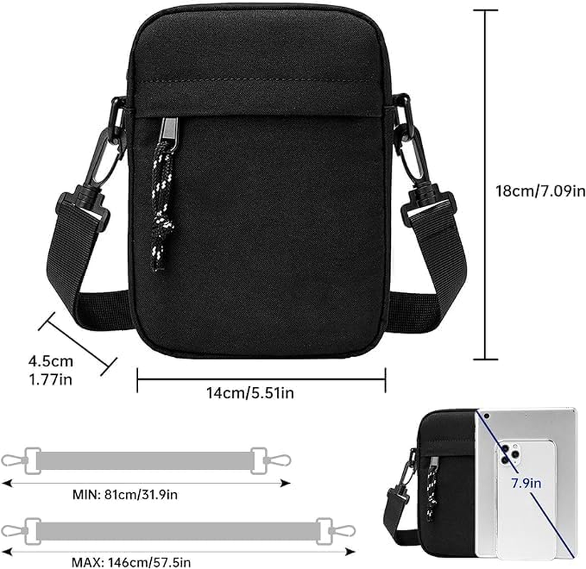 Small Shoulder Bag - Unisex Cross Body Messenger Bag Waterproof anti Theft Canvas Travel Bag Casual Sling Chest Bag for Men Women Outdoor Daily Use image number 3