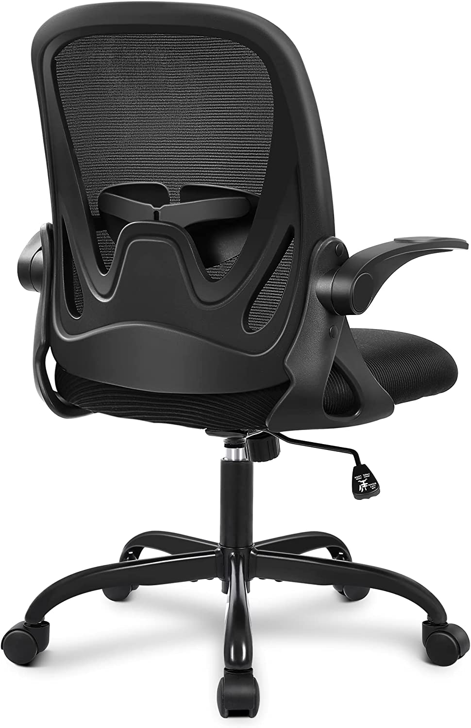 Primy Drafting Chair Tall Office Chair with Flip-Up Armrests Executive Ergonomic Computer Standing Desk Chair with Lumbar Support and Adjustable Footrest Ring (Black)