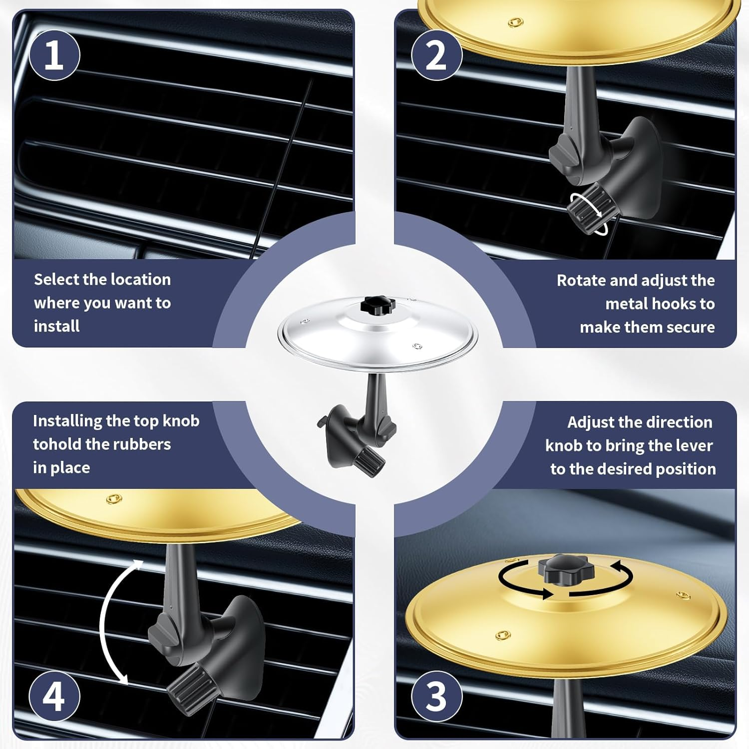 Car Cymbal, Car Air Vent Mini Drum Crash Cymbal for Car Vent, Make Your Driving More Fun, Suitable for All Types of Vehicles