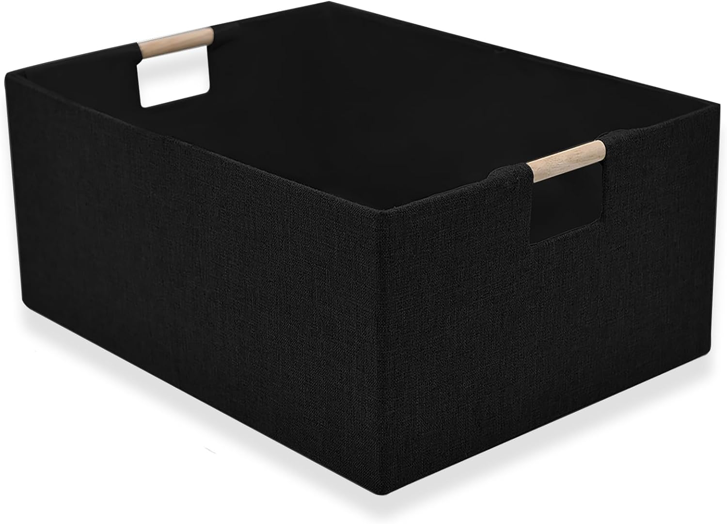 Xianshengle Storage Bins & Fabric Storage Basket for Shelves - Decorative Baskets Storage Box Cubes Containers W/Handles for Closet Shelf Nursery Toy, Home, Office, Books,Bathroom (Black) image number 5