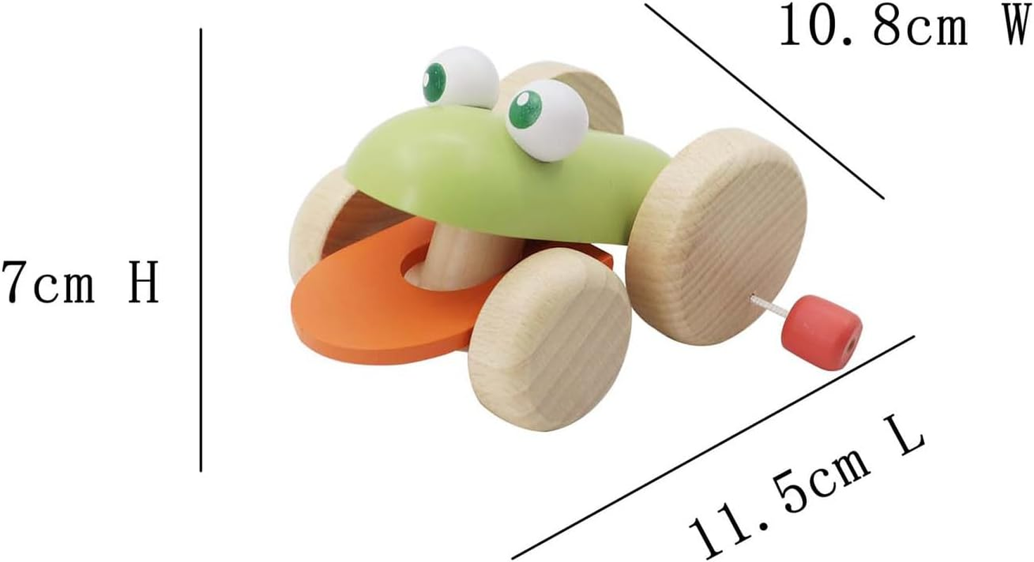 Kaper Kidz - ECO Play Push a Long CROAKING Frog - Wooden Toy with Croaking Sound Effect image number 6