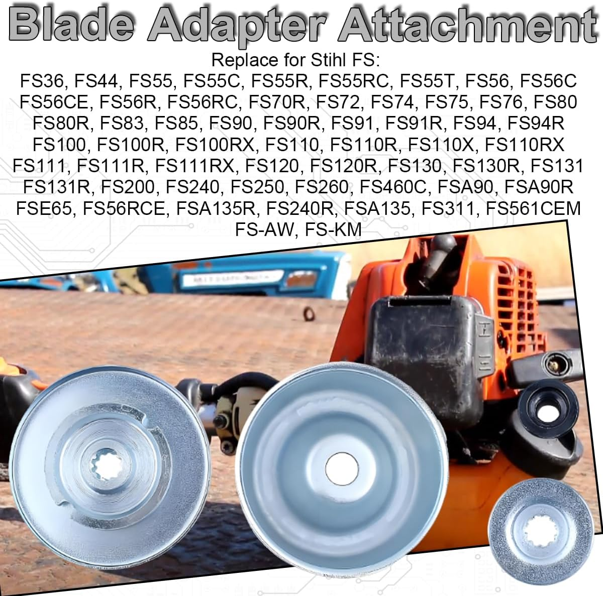 ZAMDOE Blade Attachment Kit for Stihl FS56RCE FS90 FS90R FS91R FS70R FS94R FS100RX FS110 FS120 FS130 FS131 FS91 FS131R FS56CE FS111RX FS-KM Running Plate Accessories Kit Brush Cutter Replacement Parts image number 4