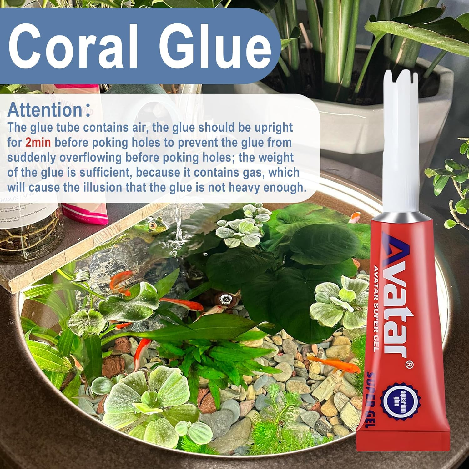 6Pcs Aquarium Glue, Aquarium Aquascape Aquatic Plants Coral Glue, Safety and Quick-Drying, Reef Glue Suitable for Aquatic Plants, Moss, Coral, Stones, Shells, Fresh Water and Salt Water All Can Be Us image number 2