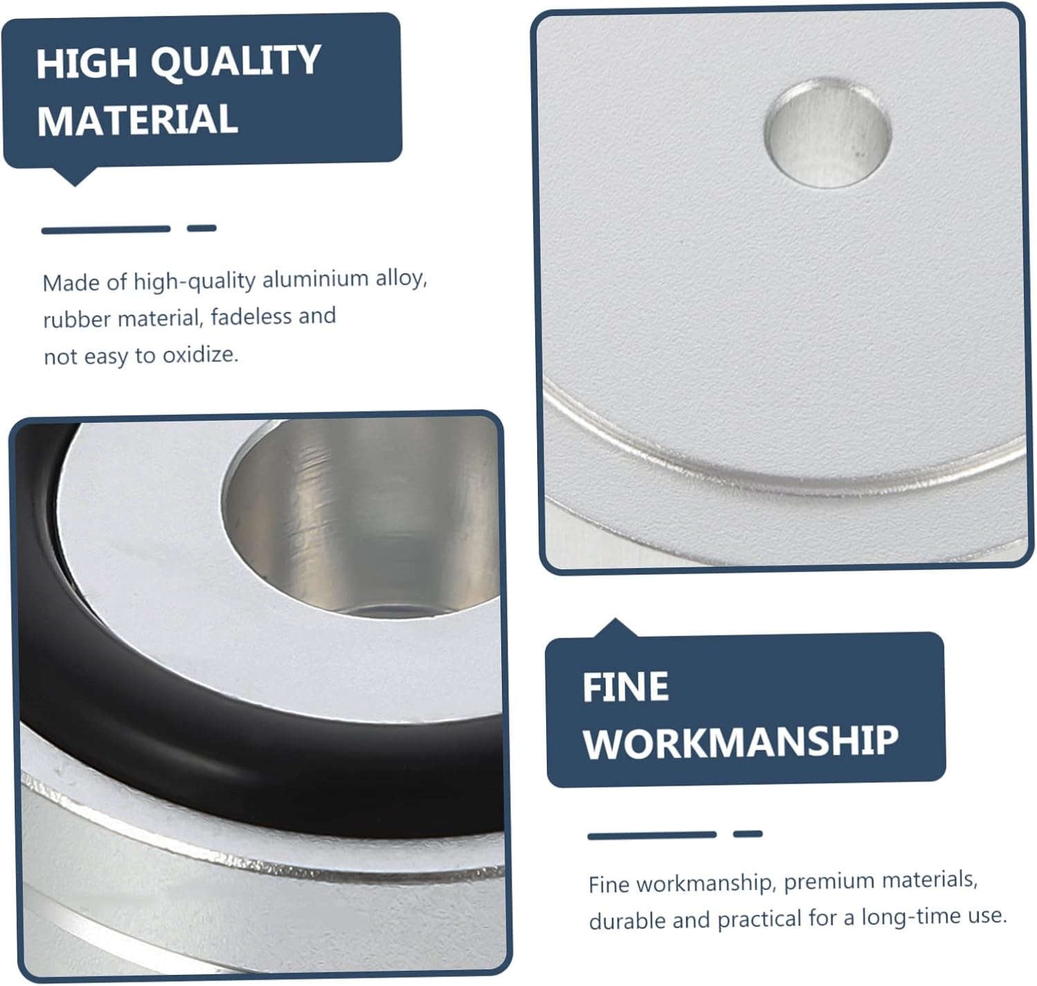 SUPVOX 2Pcs Amplifier Feet Pad Aluminium Alloy Speaker Spikes Detachable Rubber Ring anti Vibration Feet Universal Subwoofer Stand Silver - Silver image number 3