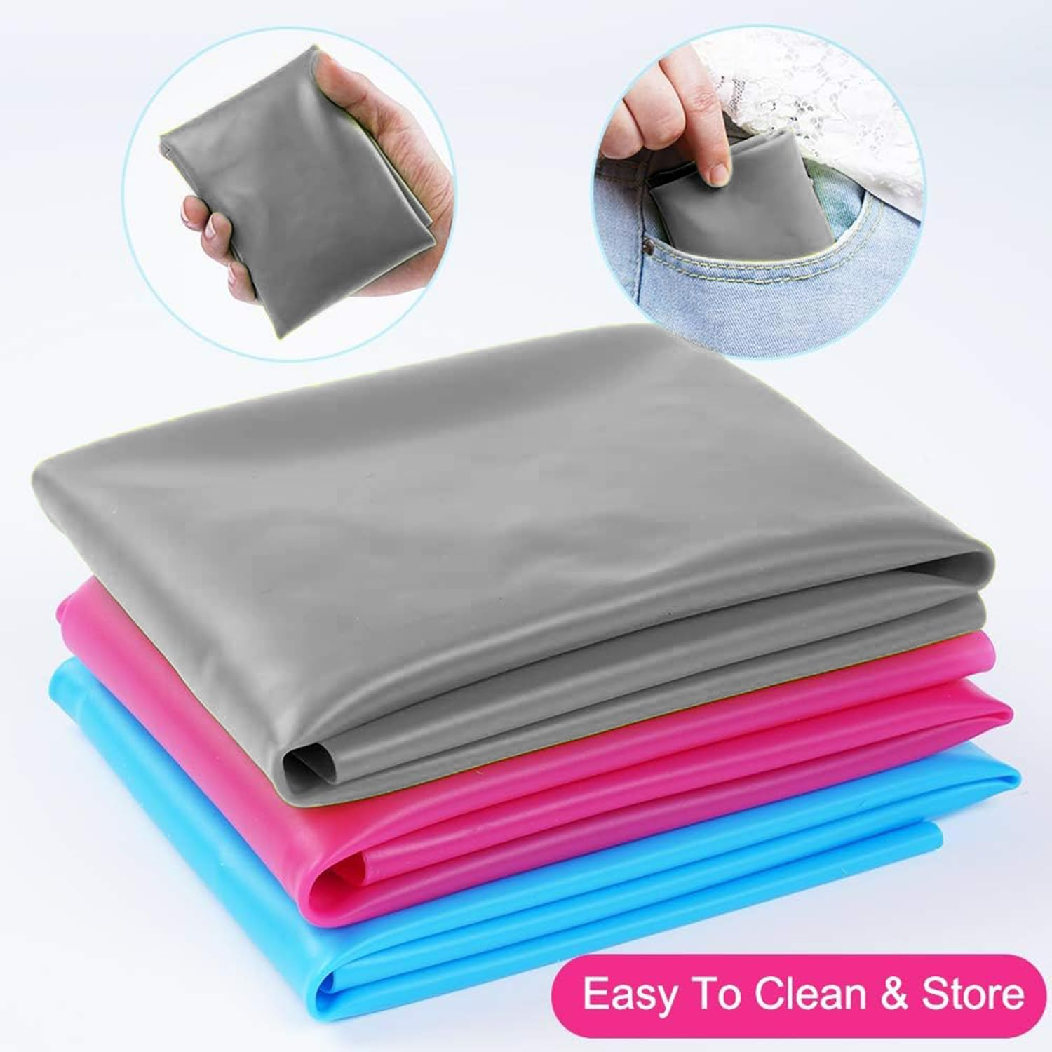 5Pcs Large Silicone Mats for Crafts,Silicone Placemats for Dining Table,Nonstick Nonslip Sheet, 15.7"X11.8" Craft Mat Table Protector(Blue&Gray&Green&Rose Red&Black)