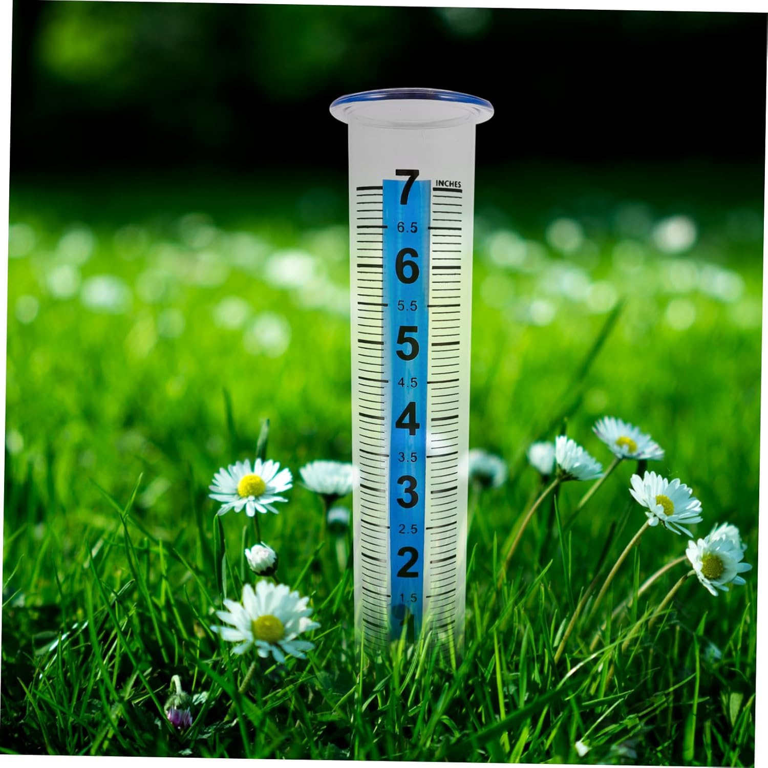 POPETPOP Transparent Plastic Rain Gauge with Design Easy-Read Outdoor Rain Measuring Tool for Garden Lawn and Farming Practical Rainfall Collector for Accurate Precipitation Measurement image number 2