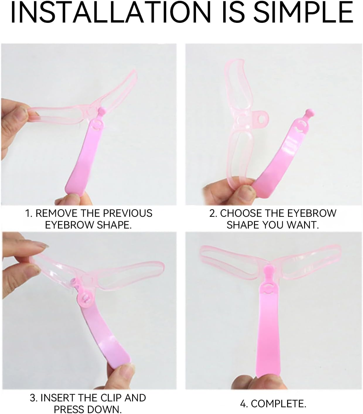 1 Eyebrow Throttle Device, 1 Eyebrow Trimmer Knife and 1 Eyebrow Trimmer Scissors, Eyebrow Stencil Set, Eyebrow Shape Design Tool, Suitable for Beauty and Care (Pink, Black)