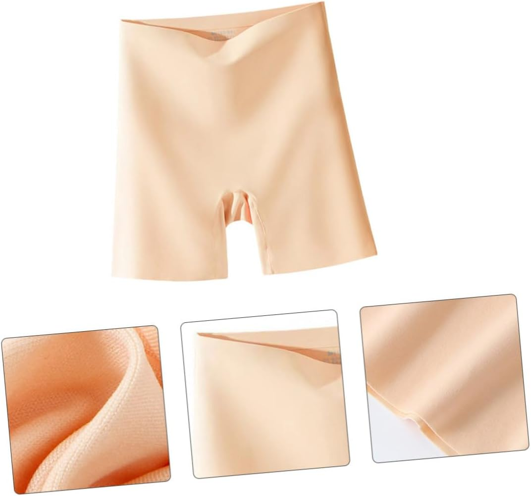 Healvian High Waist Maternity Underwear Women Panties Breathable Ice Silk Seamless Anti-Exposure Safety Shorts Tummy Control for Pregnancy and Postpartum Khaki