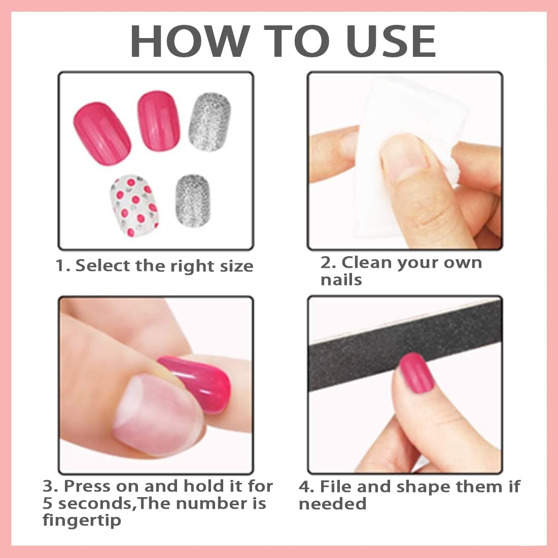 Allstarry Children Nails Press on Pre-Glue Full Cover Rabbit Gradient Color Dot Short False Nail Kits Lovely Gift for Children Little Girls Nail Art Decoration - Purple Planet image number 4