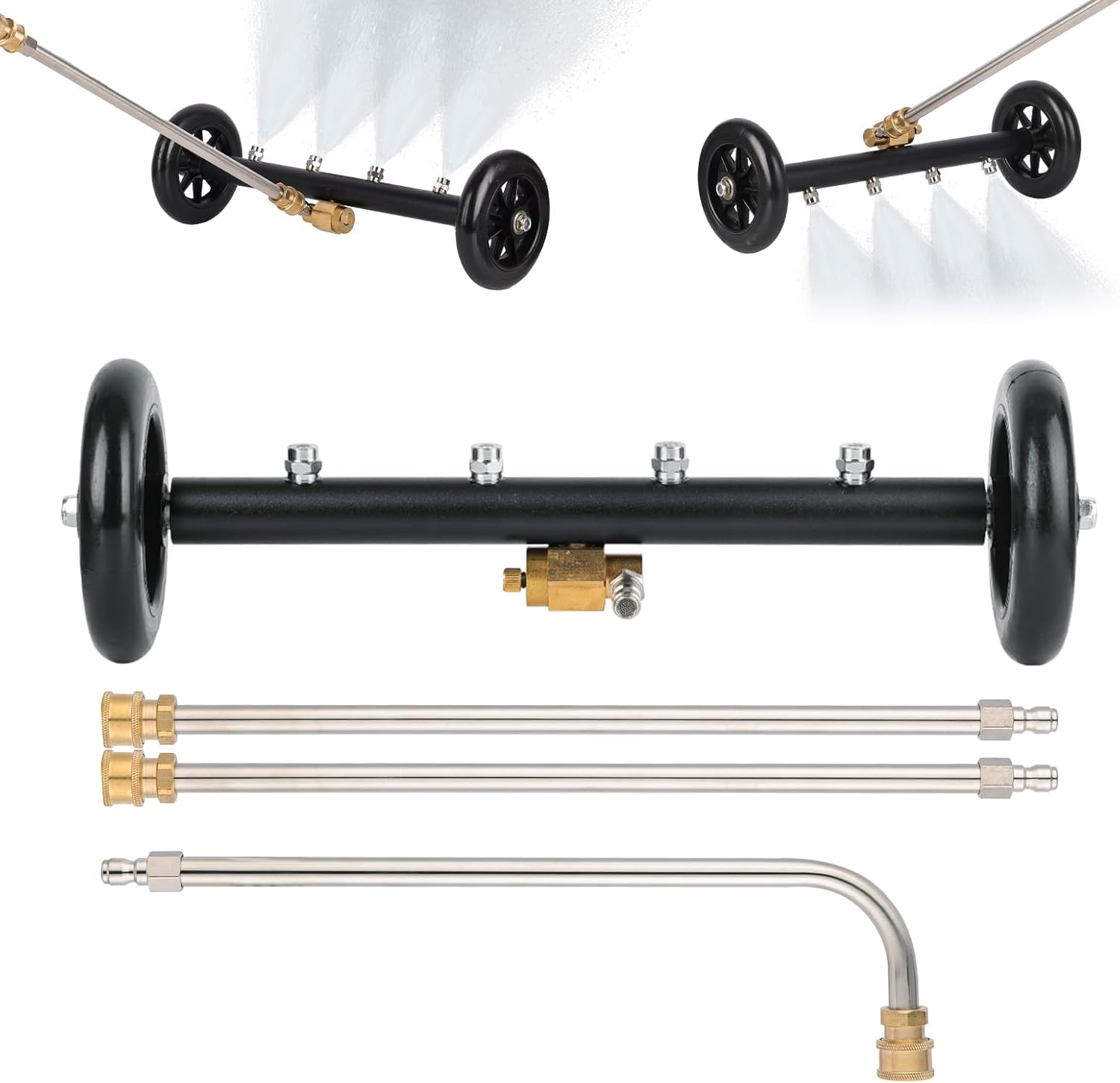 Pressure Washer Undercarriage Cleaner, 16 Inch Undercarriage Washer, Pressure Washer under Car Cleaner with Straight Extension Wand, 4000 PSI image number 2