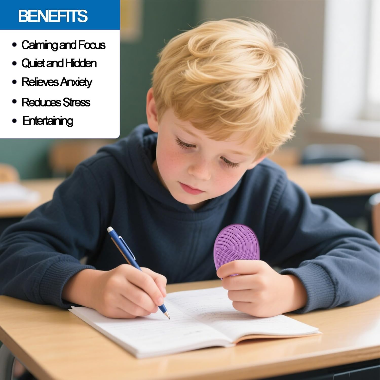 Sensory Fidget Toys Pack: Silicone Double-Sided Sensory Activity Board and Worry Stone Set for Kids & Adults Silent No Mess Calming for Anxiety ADHD & Autism (Mix-1)