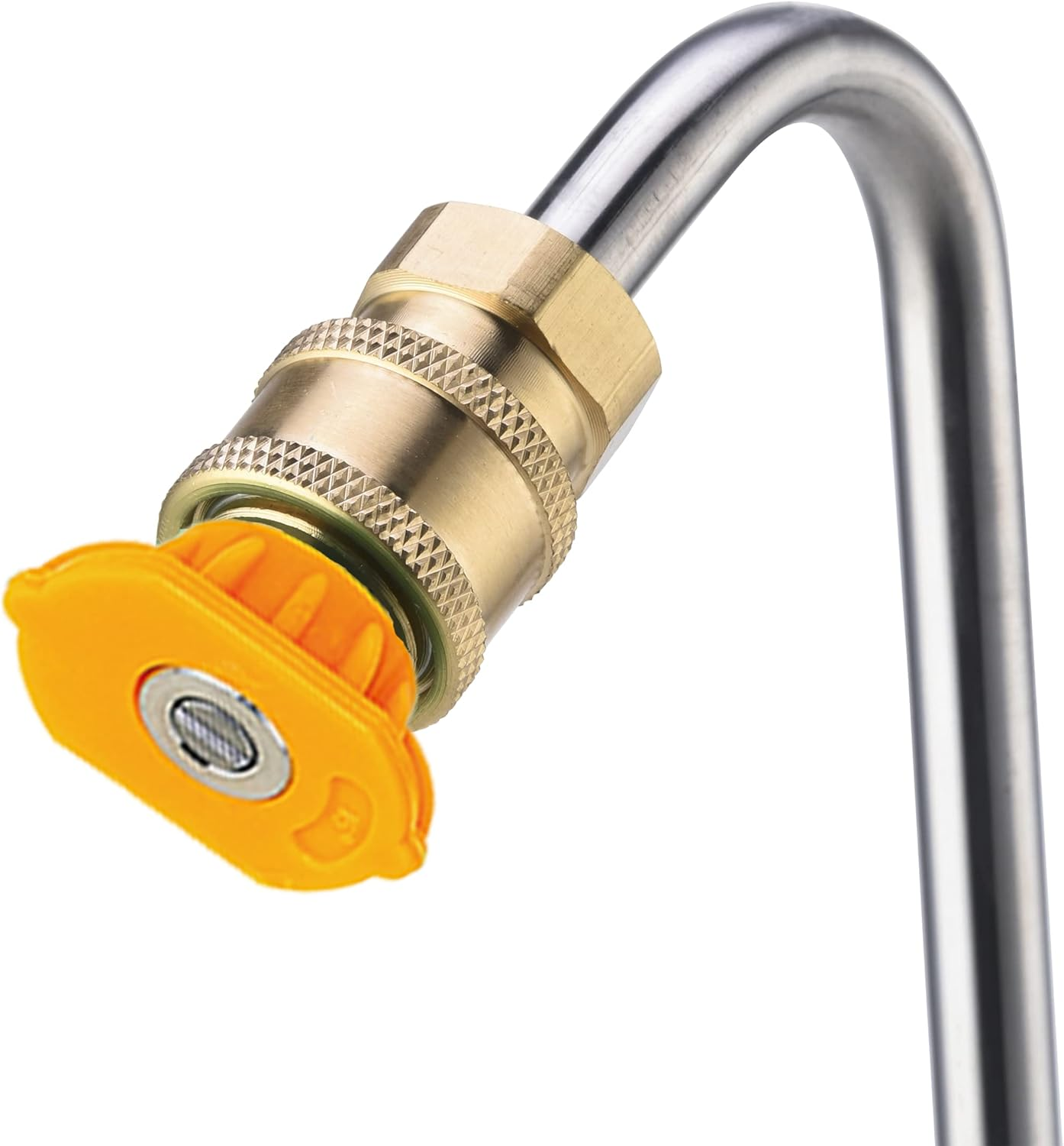 M MINGLE Stainless Steel Pressure Washer Gutter Cleaner Attachment, Angled Extension Wand for Gutter Cleaning, 5 Nozzle Tips, 1/4 Inch Quick Connect, 13 Inch image number 5