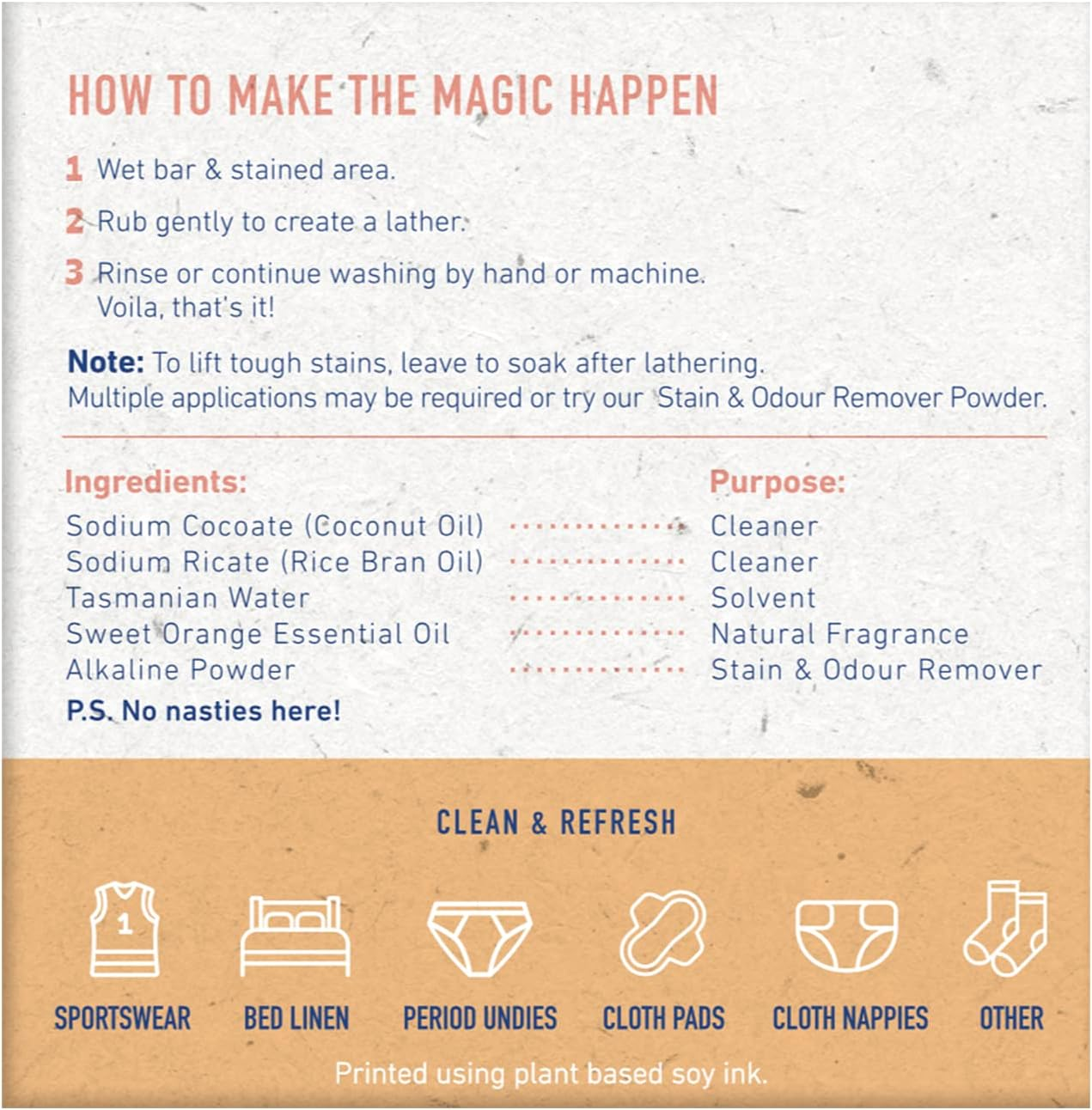 Laundry Bar & Stain Remover Soap Bar - Sweet Orange image number 3