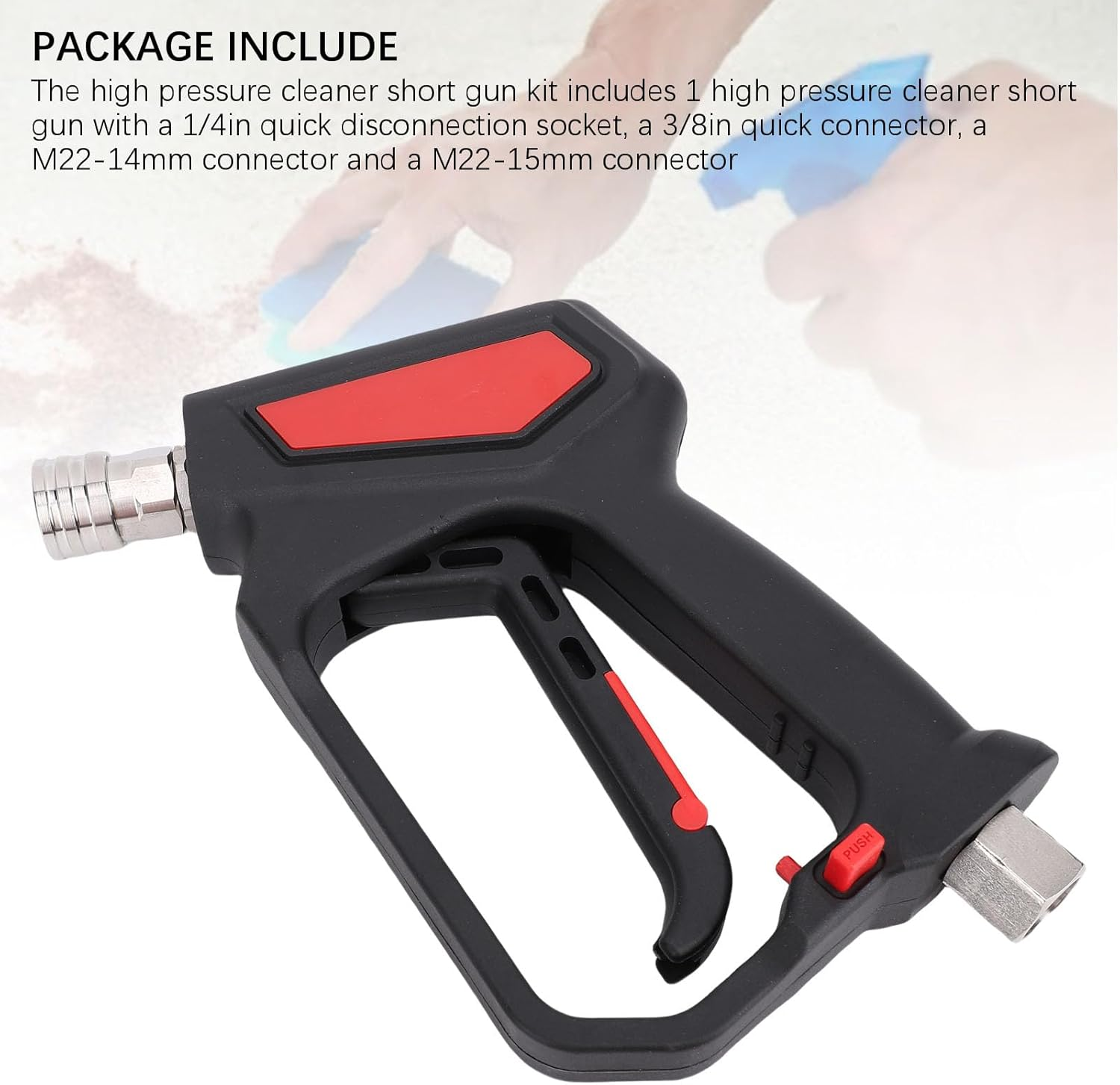 Hyuduo 5000 PSI High Pressure Washer Gun Powerful Spray Gun with Brass Metal Plastic for Car Motorcycle Watering Plants Kitchens Bathrooms Long Lasting & Locking Handle 300℉ Max Temp image number 6