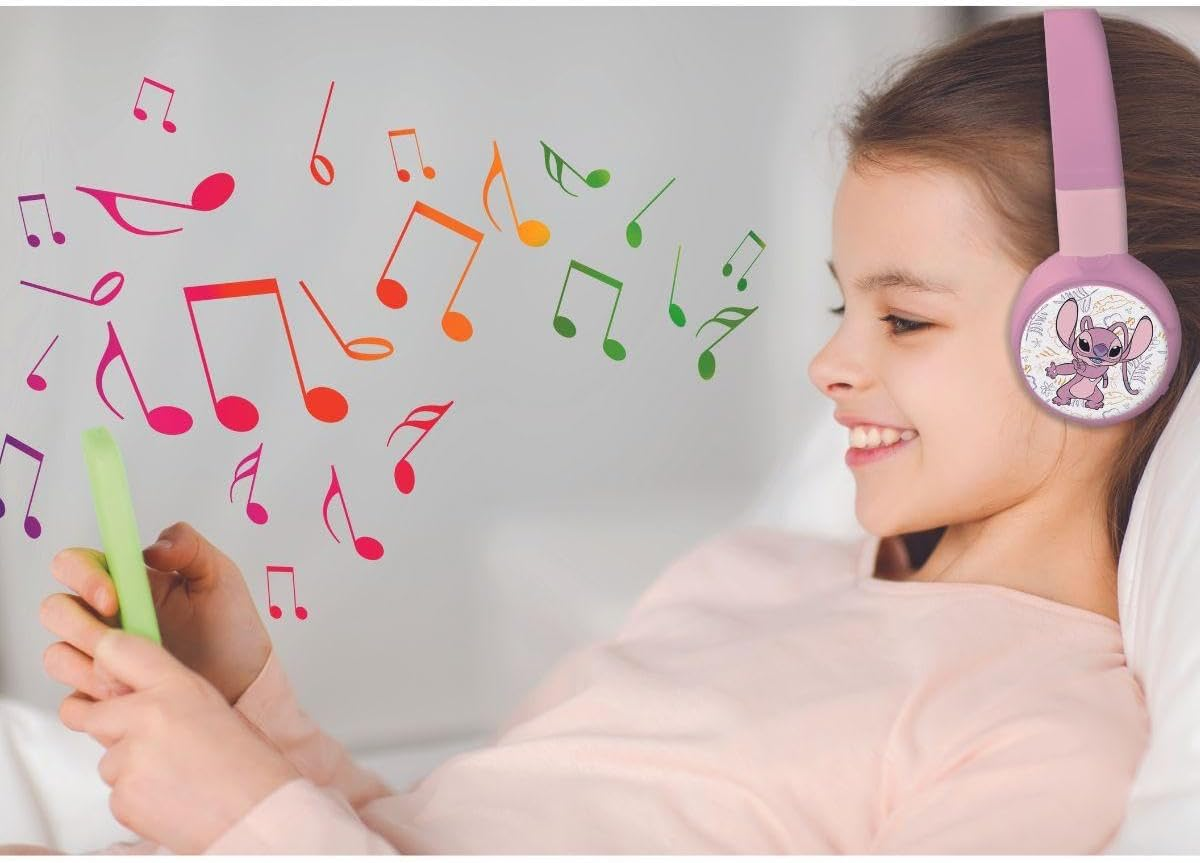 Lexibook, Disney Stitch Angel HPBT010D1LXB 2-In-1 Bluetooth and Wired Headphones with Microphone and Control Buttons, Foldable and Adjustable, Long Lasting Battery, Pink image number 4